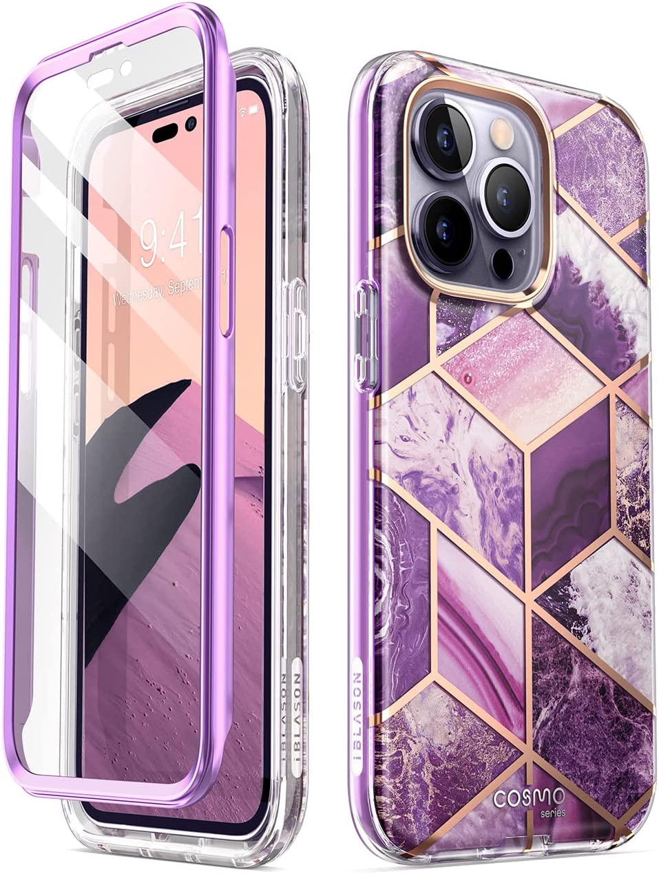 iPhone 14 Pro Max Case 6.7 Inch Shockproof Protective Cover with Marble Design - Perfect for Daily Use, Travel & Outdoor Activities