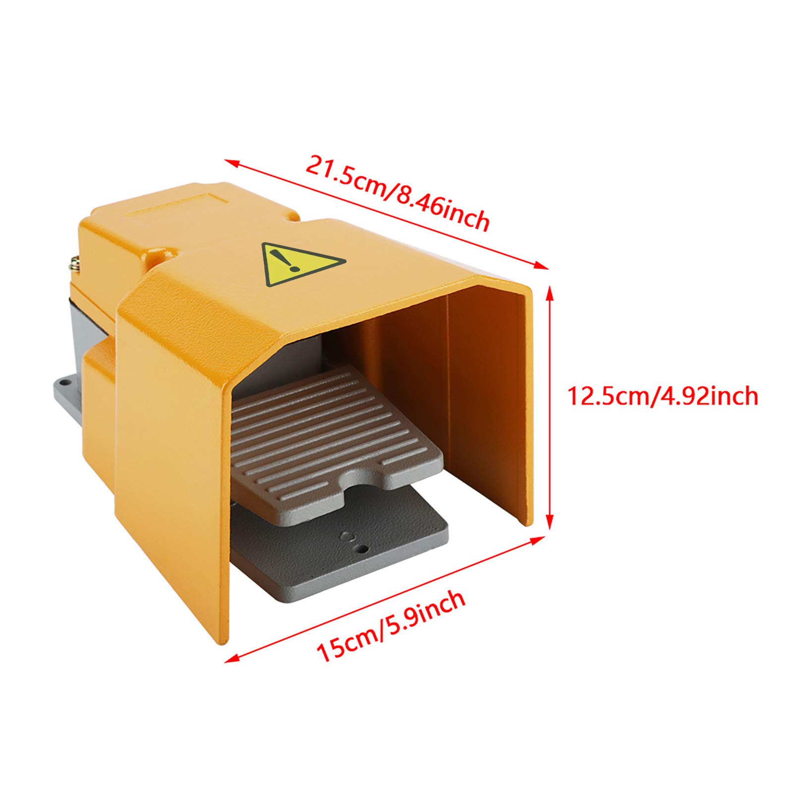 Durable 250V 10A Aluminum Alloy Foot Switch - Oil-Resistant Pedal Control On/Off Switch with Safety Guard for Industrial Machinery, Sewing Machines & Workshop Equipment