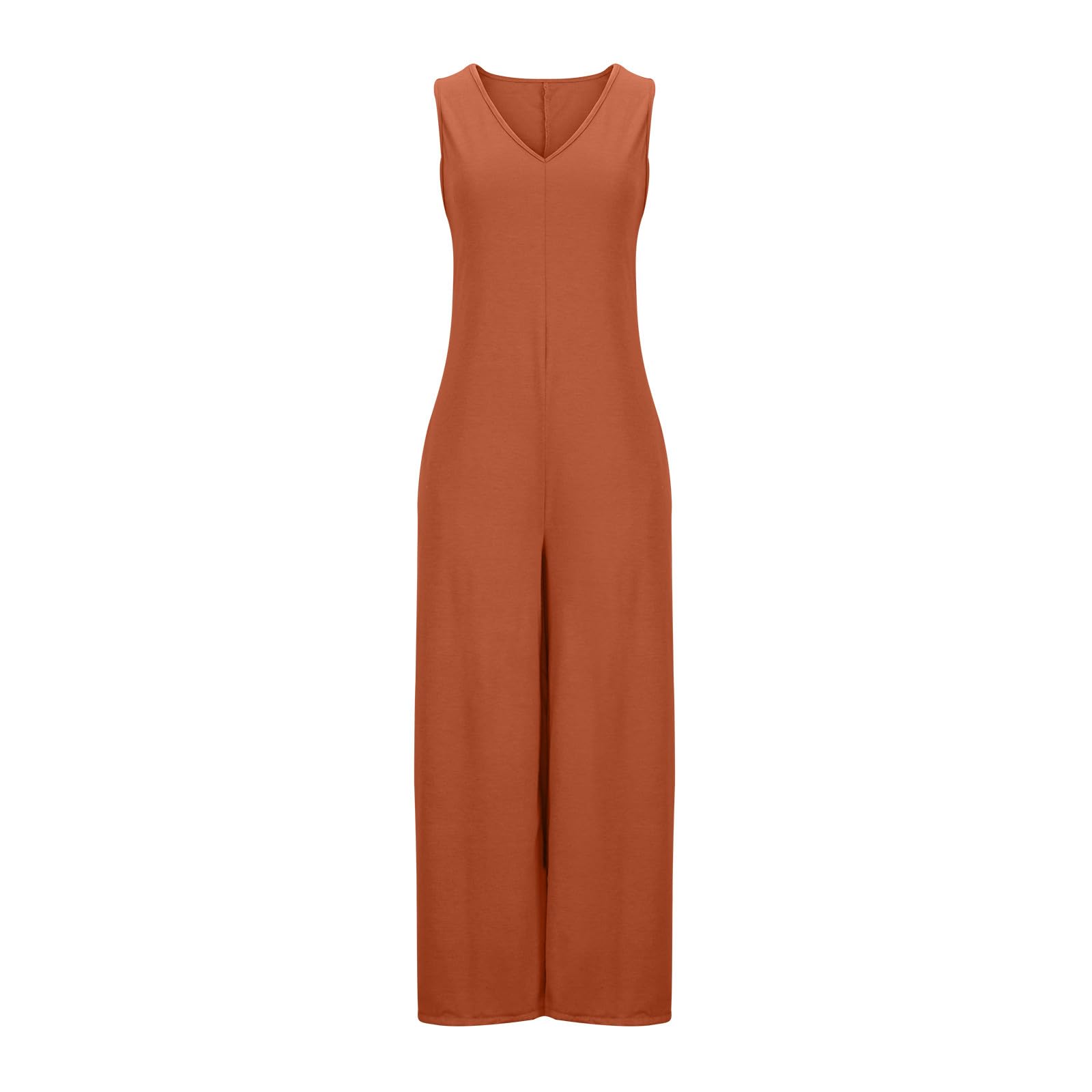 Women's Oversized Rompers - Sleeveless Loose Jumpsuit with Pockets for Summer Casual Wear