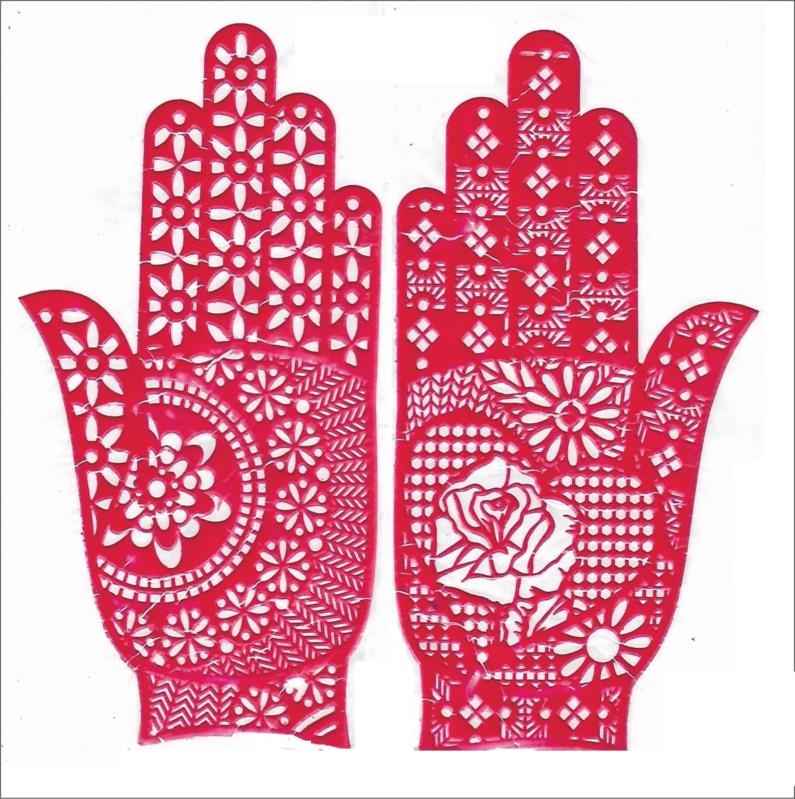 Premium Henna Stencils for Bridal Mehndi - Reusable Temporary Tattoo Templates for Intricate Designs (Medium Size, 3 Pairs) | Perfect for Weddings, Festivals & DIY Body Art