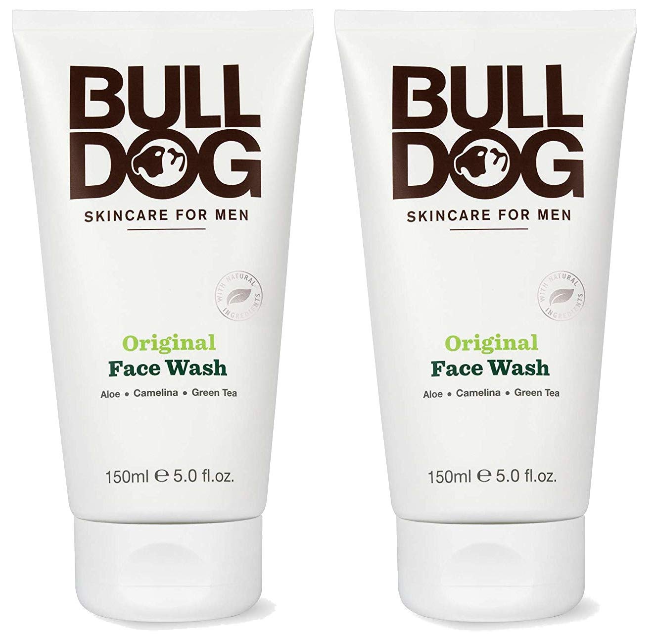Bulldog Skincare & Grooming Original Face Wash for Men - 2 Pack (5 oz Each) | Daily Cleanser for Oily, Dry & Sensitive Skin | Perfect for Morning & Night Routine