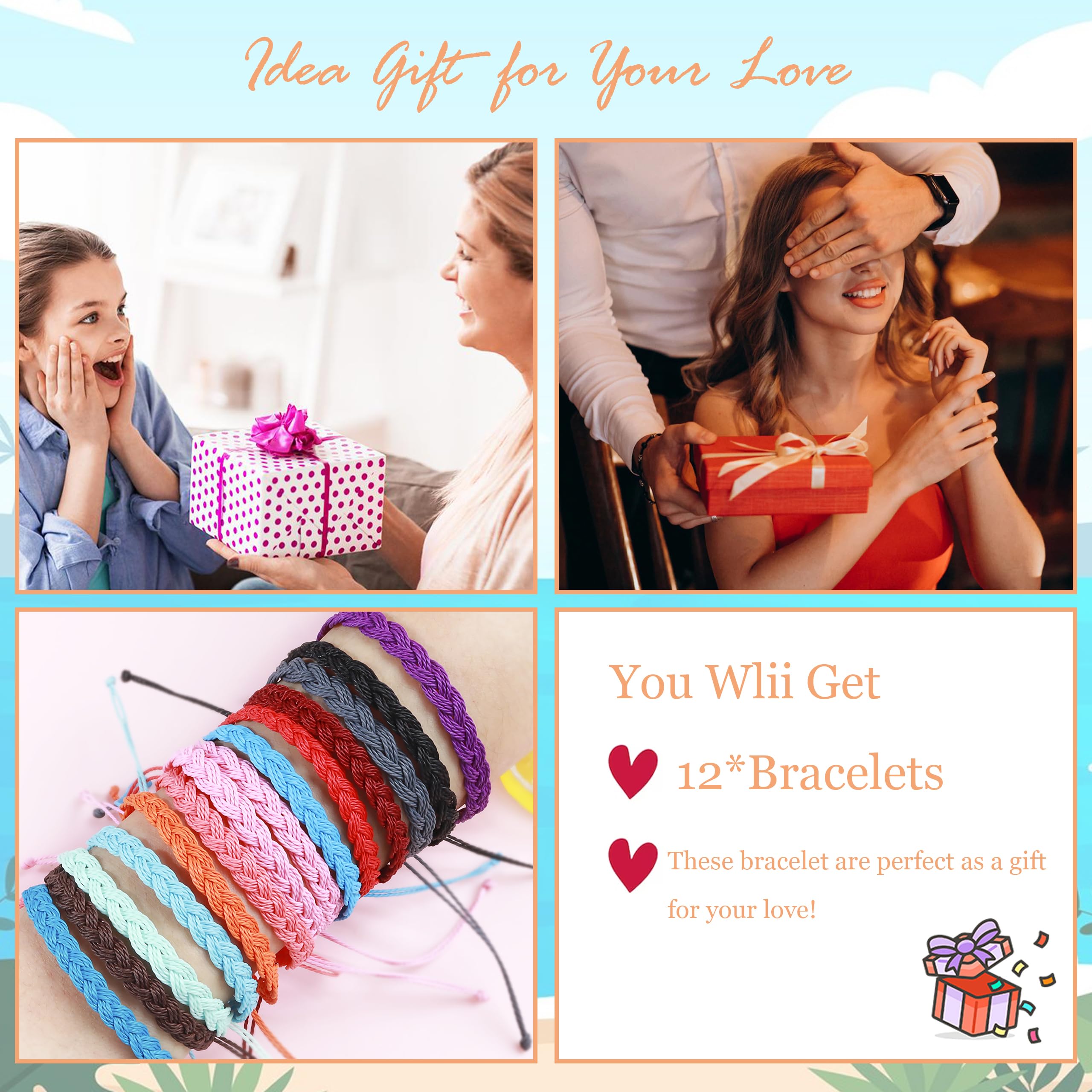 Trendy Adjustable String Bracelets for Women - Waterproof Friendship & Ankle Bracelets - Perfect for Summer, Beach, Surfing & Outfits - Great Gift & Stocking Stuffer Idea