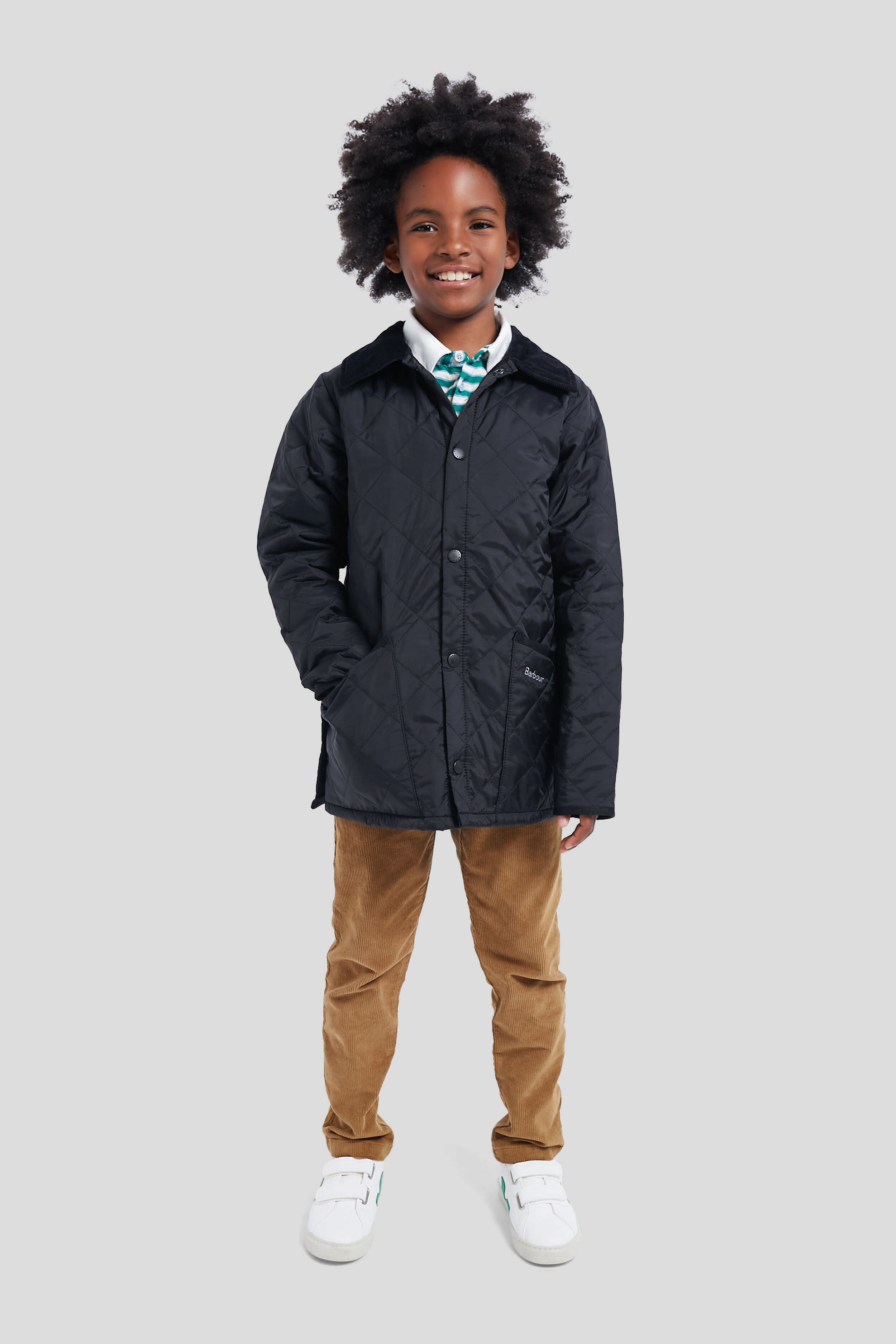 Boys Black Liddesdale Quilted Jacket - Warm Winter Coat for Kids - Water-Resistant Outdoor Puffer Vest for School, Playdates & Cold Weather Activities