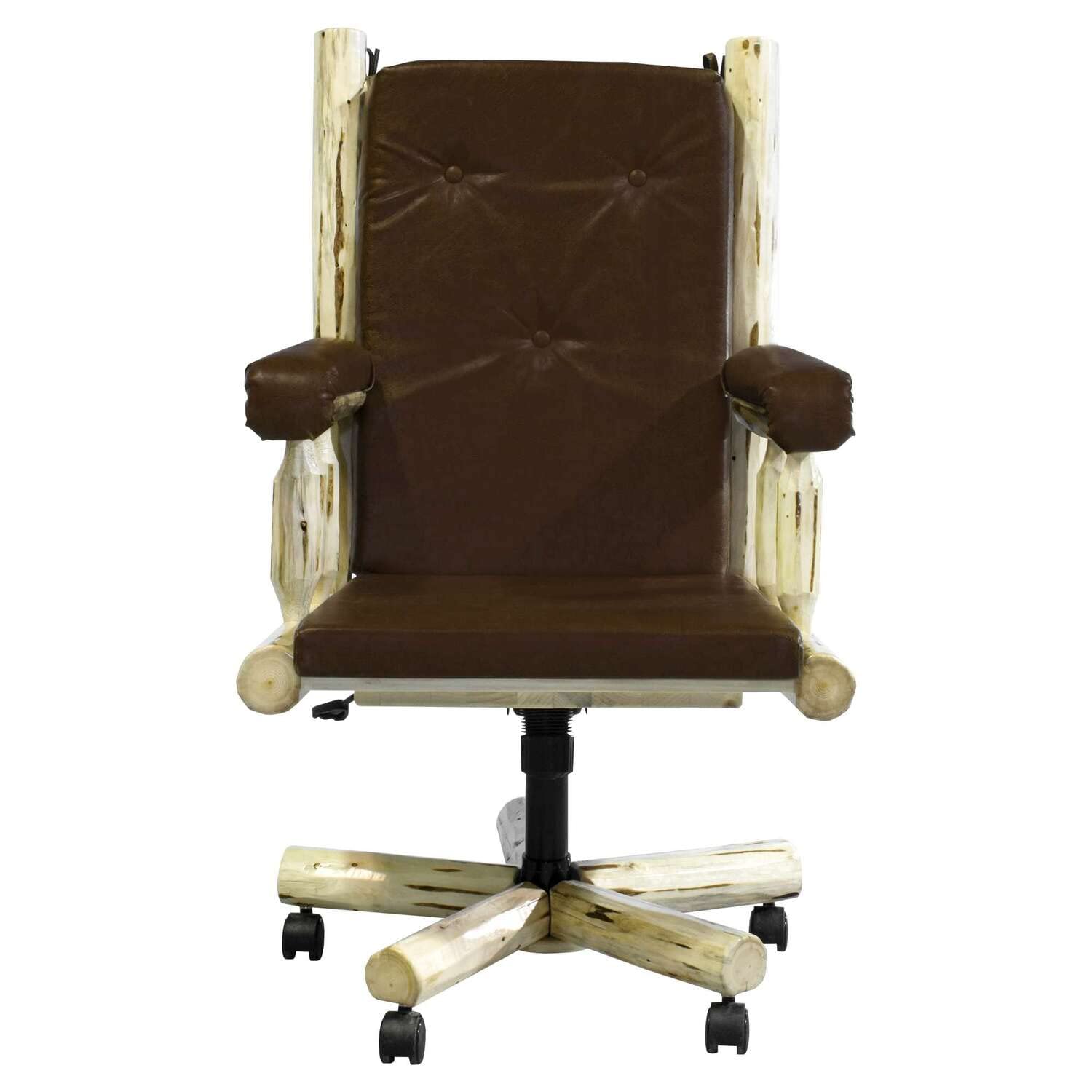 Montana Woodworks Office Chair - Montana Collection with Clear Lacquer Finish - Ergonomic Desk Chair for Home & Office Workspace
