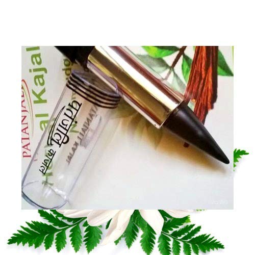 Patanjali Herbal Kajal 3 Grams (Pack of 4) - Natural & Organic Eyeliner for Sensitive Eyes - Perfect for Daily Use, Festivals & Special Occasions