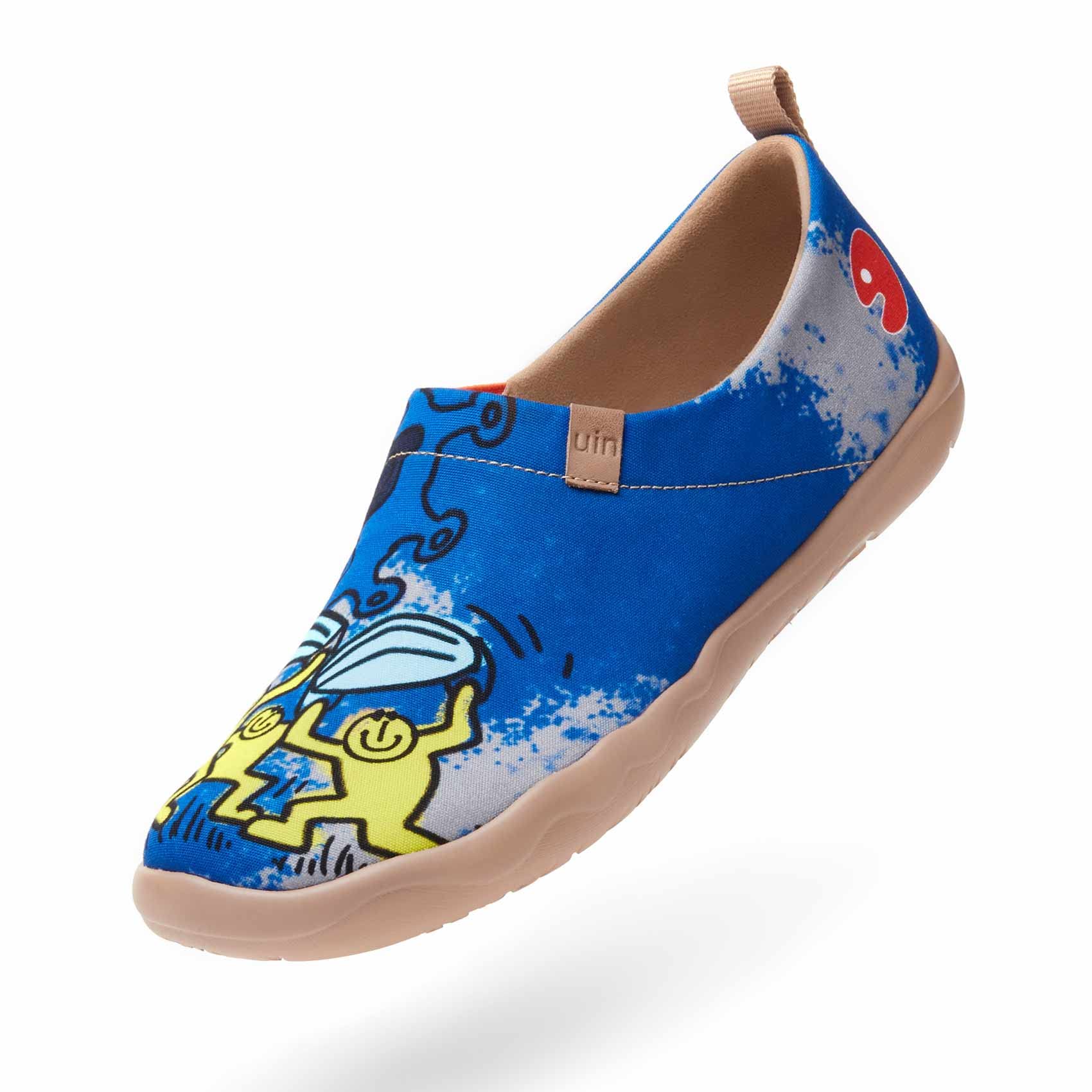 UIN Men's Slip-On Canvas Sneakers - Lightweight Comfortable Walking Shoes with Artistic Paint Design | Perfect for Casual Wear, Travel & Everyday Use
