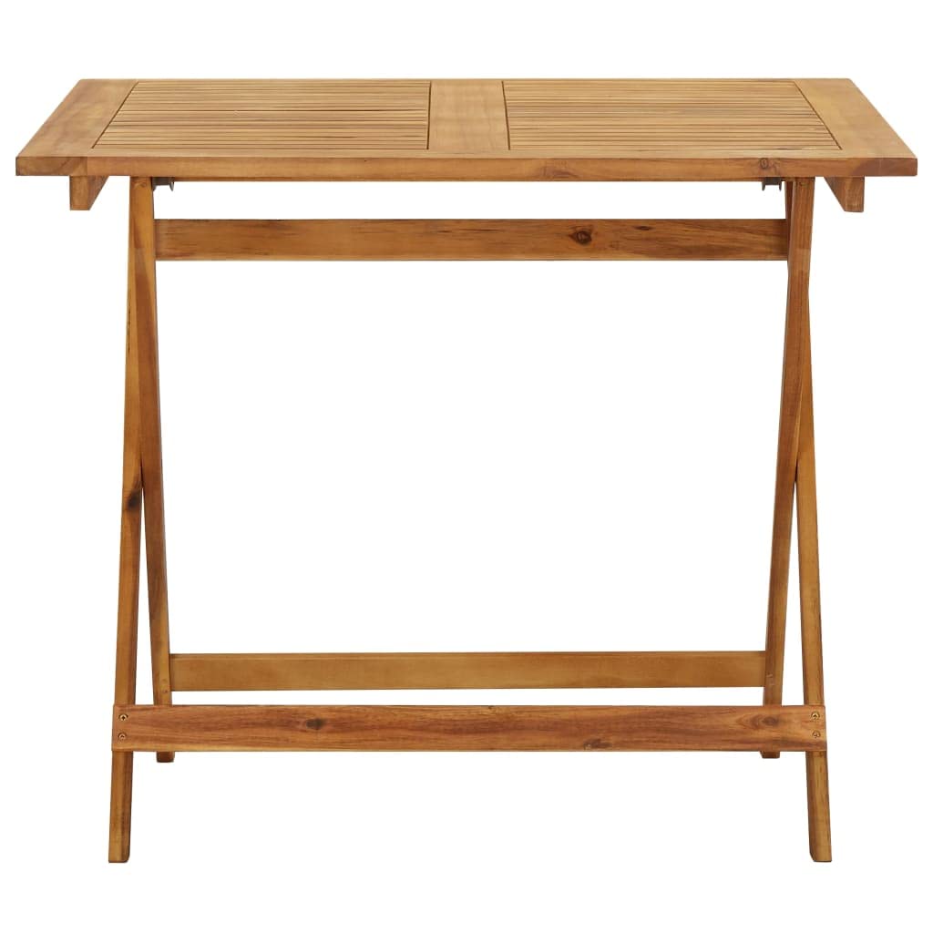 Folding Outdoor Table Solid Acacia Wood Patio Dining Table Garden Courtyard Furniture 35.4