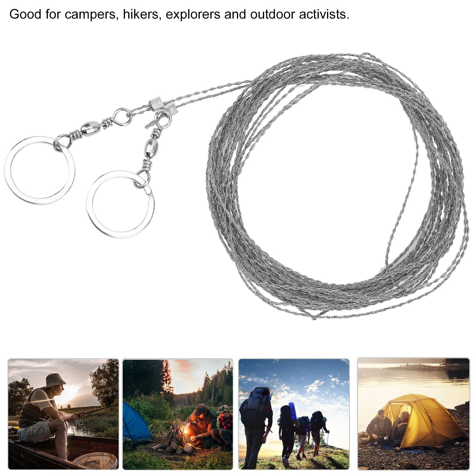 Portable 10m Steel Wire Saw for Trees - Outdoor Survival Cable Saw, Universal Stainless Steel Fret Saw | Perfect for Camping, Hiking, Emergency Situations & Wilderness Survival