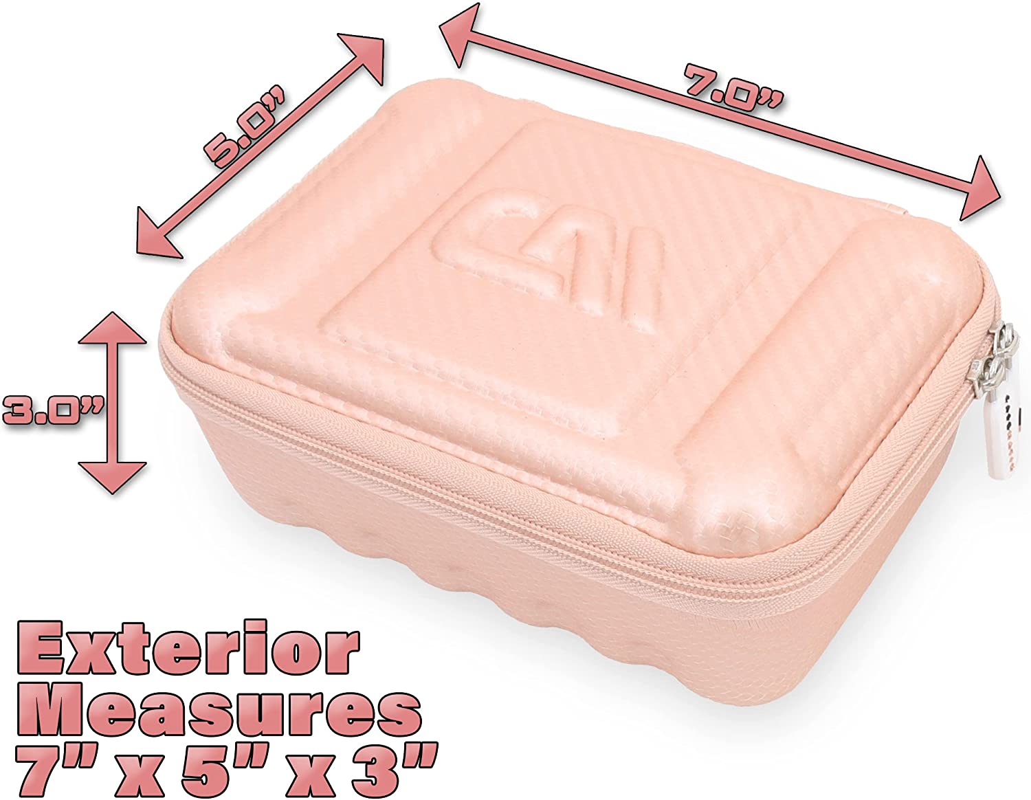 CASEMATIX Rose Gold Asthma Inhaler Travel Case - Fits Spacer, Mask & Accessories (Case Only) - Perfect for Airplane, Gym & Outdoor Activities