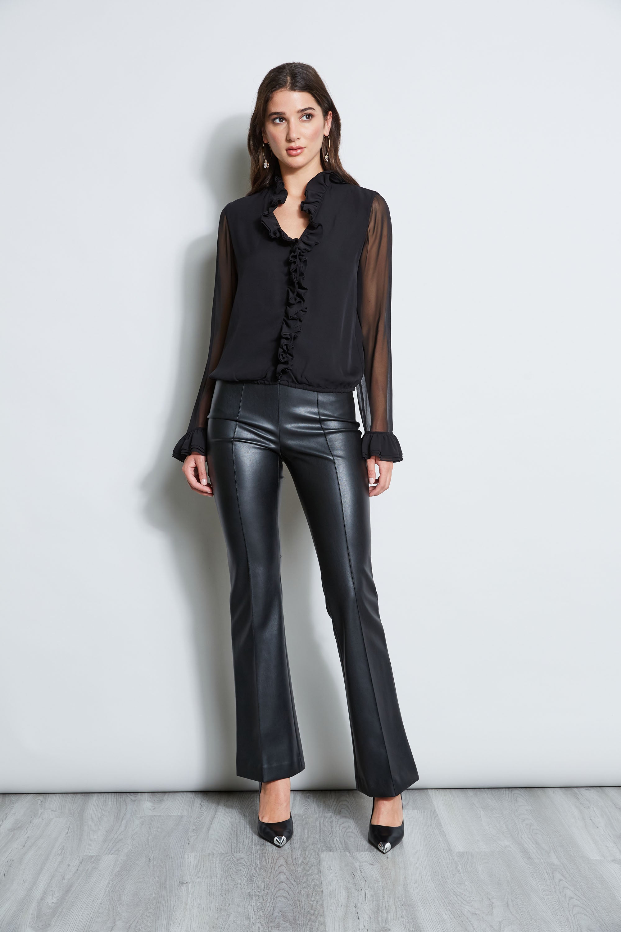 Elegant Ruffle Silk Blouse for Women - Soft & Breathable Silk Shirt - Perfect for Office, Party & Special Occasions