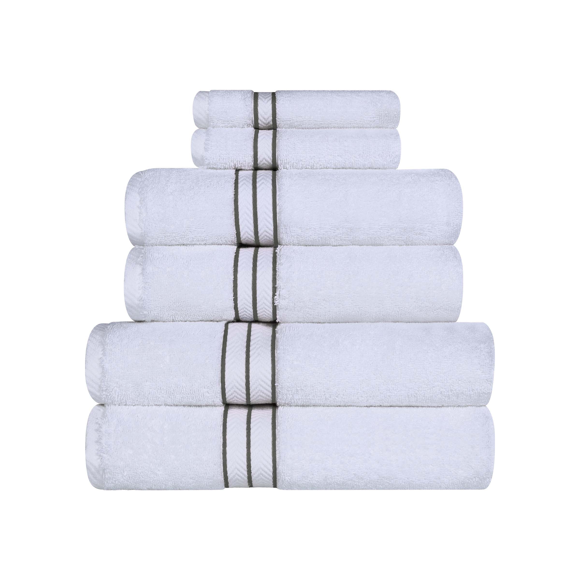 Premium 6-Piece Turkish Cotton Bath Towel Set - Ultra Soft, Highly Absorbent & Quick-Drying - Luxury Spa, Bathroom & Beach Essentials for Home & Travel