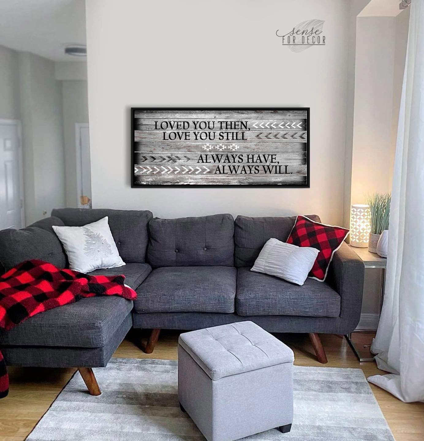 Rustic Bedroom Decor - Love You Still Wall Art with Floating Frame (42x19, Grey & Black) | Perfect Valentine's Day, Anniversary & Couples Gifts for Her | Romantic Home Decor for Bedroom, Living Room & Wedding Gifts