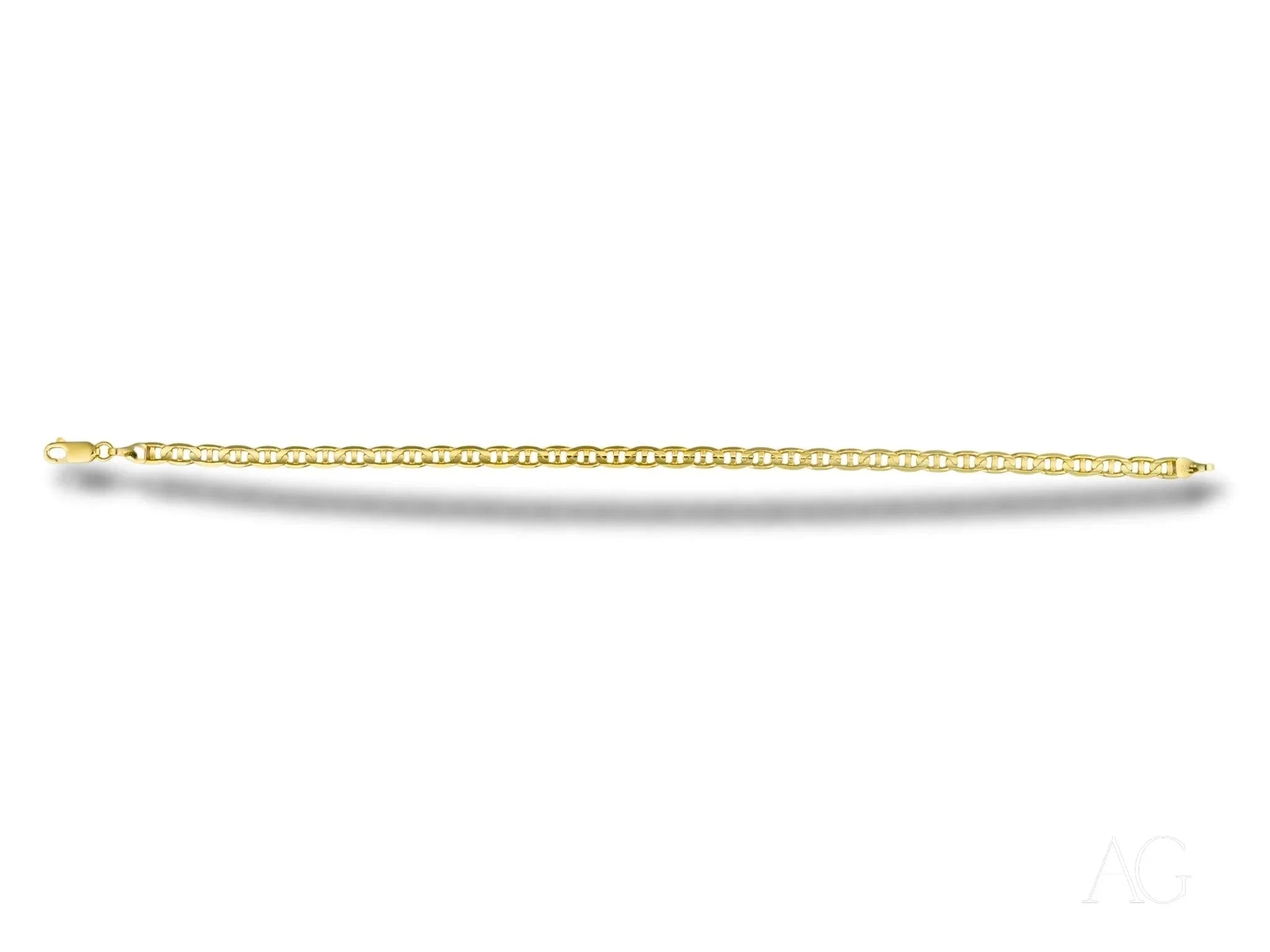 18K Solid Gold Navy Link Bracelet for Women - Elegant & Durable Jewelry Gift for Her - Perfect for Weddings, Anniversaries & Special Occasions