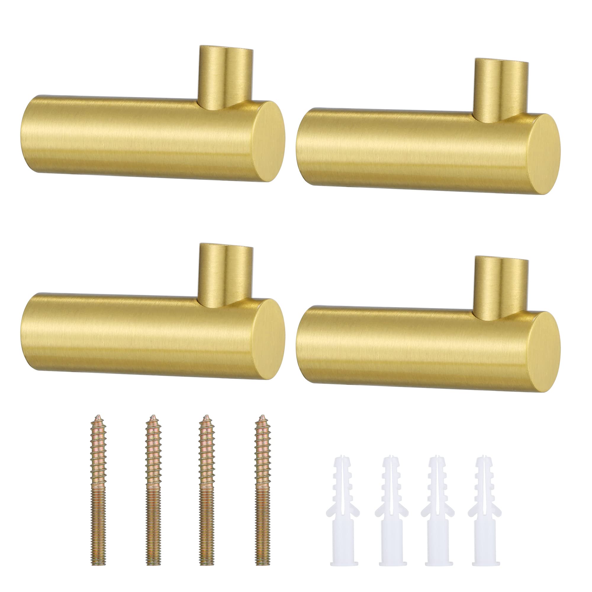MANMILAI Brass Wall Hooks - Heavy Duty Invisible Hooks for Hat, Keys & Luggage - Indoor/Outdoor Use in Bathroom, Kitchen & Garage