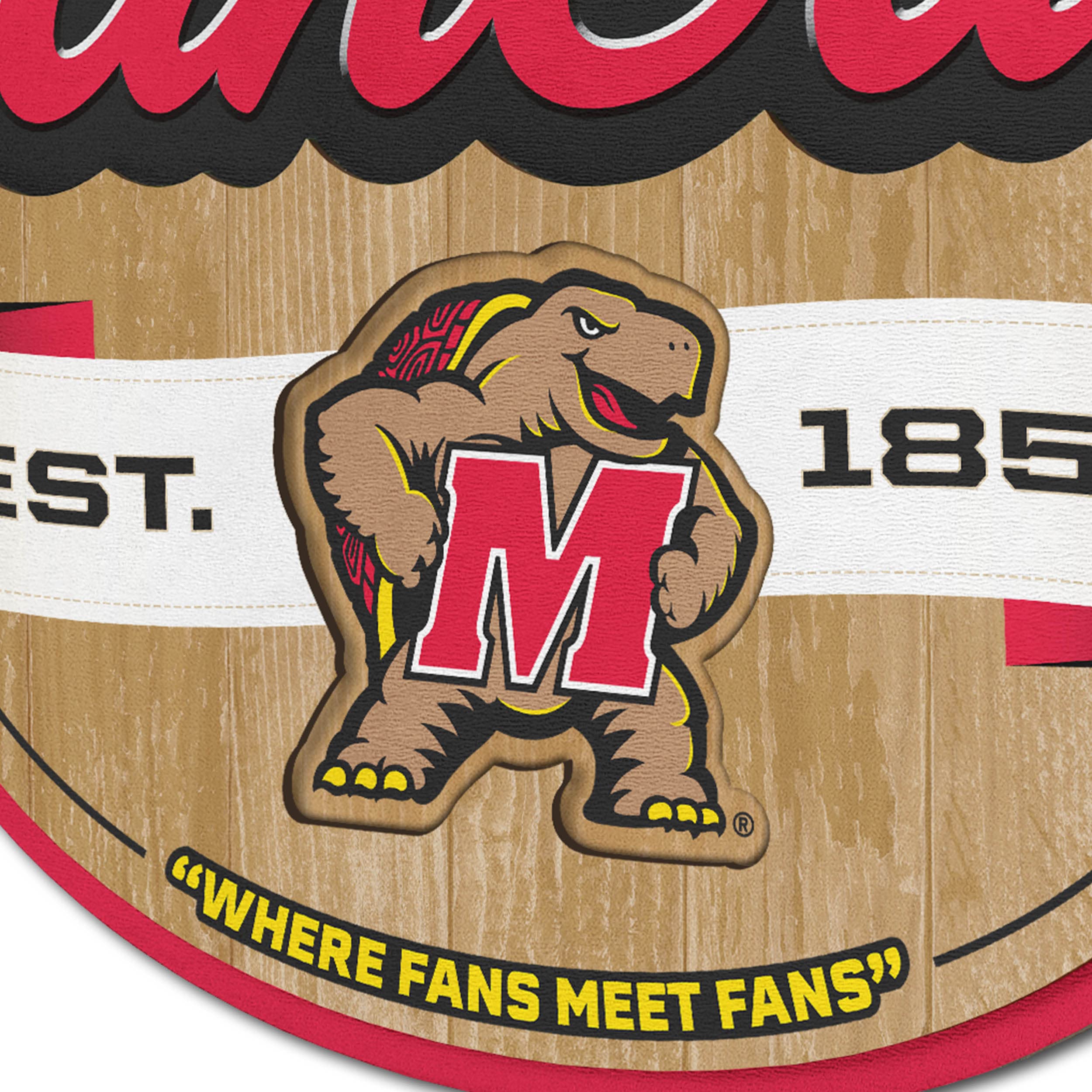 YouTheFan NCAA College Sports Fan Cave Sign - Perfect for Game Room, Man Cave, and Tailgating Decor