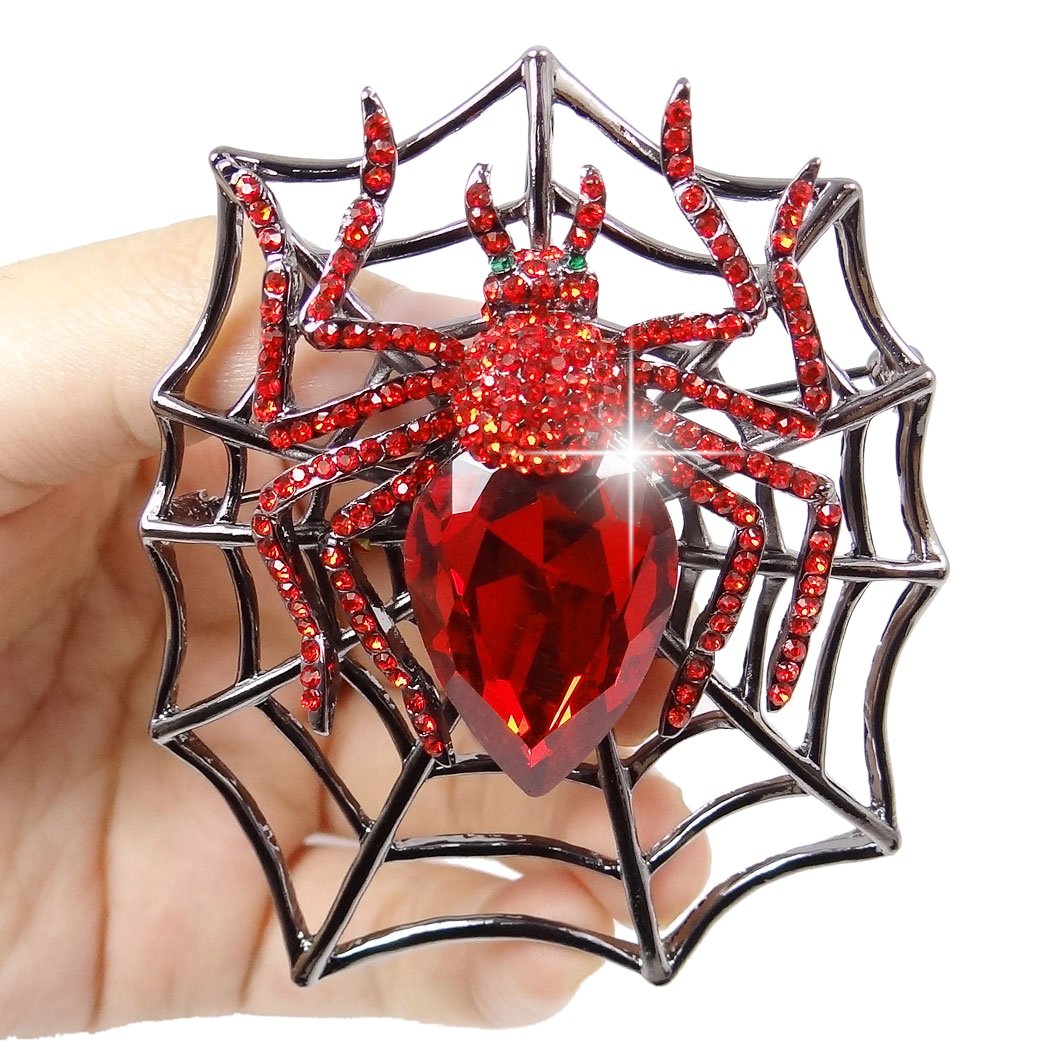 Sparkling Rhinestone Spider Brooch for Halloween Costumes & Gifts