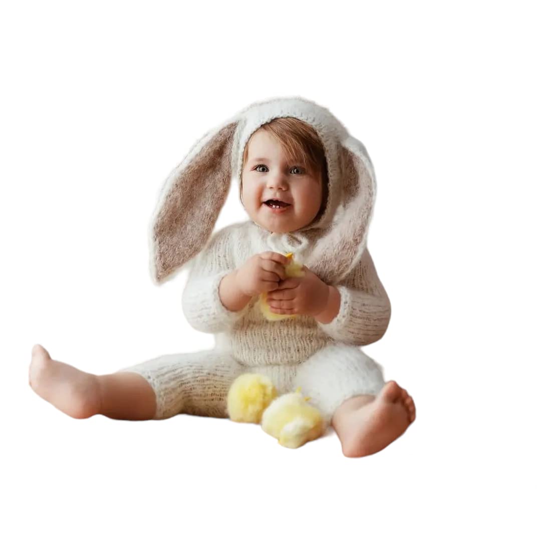 Adorable Baby Bunny Costume for Halloween & Easter - Soft Cotton Bunny Outfit for Infants 1-3 Months (Mustard Yellow) - Perfect for Holiday Photos, Dress-Up Parties & Spring Celebrations