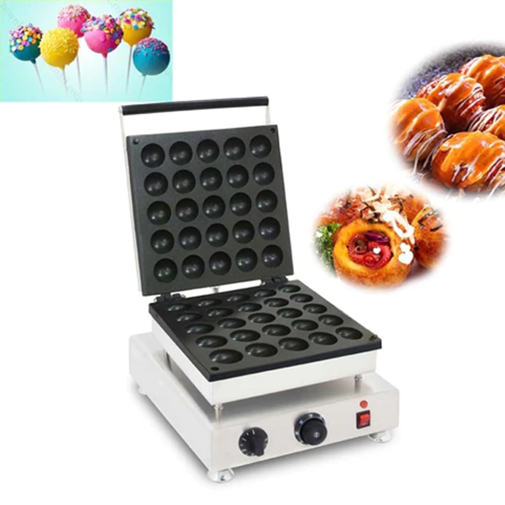 Commercial Cake Pop Maker Machine - 110V Electric Lollipop Waffle Baker for Homemade Treats, Party Desserts & Bakery Business Use
