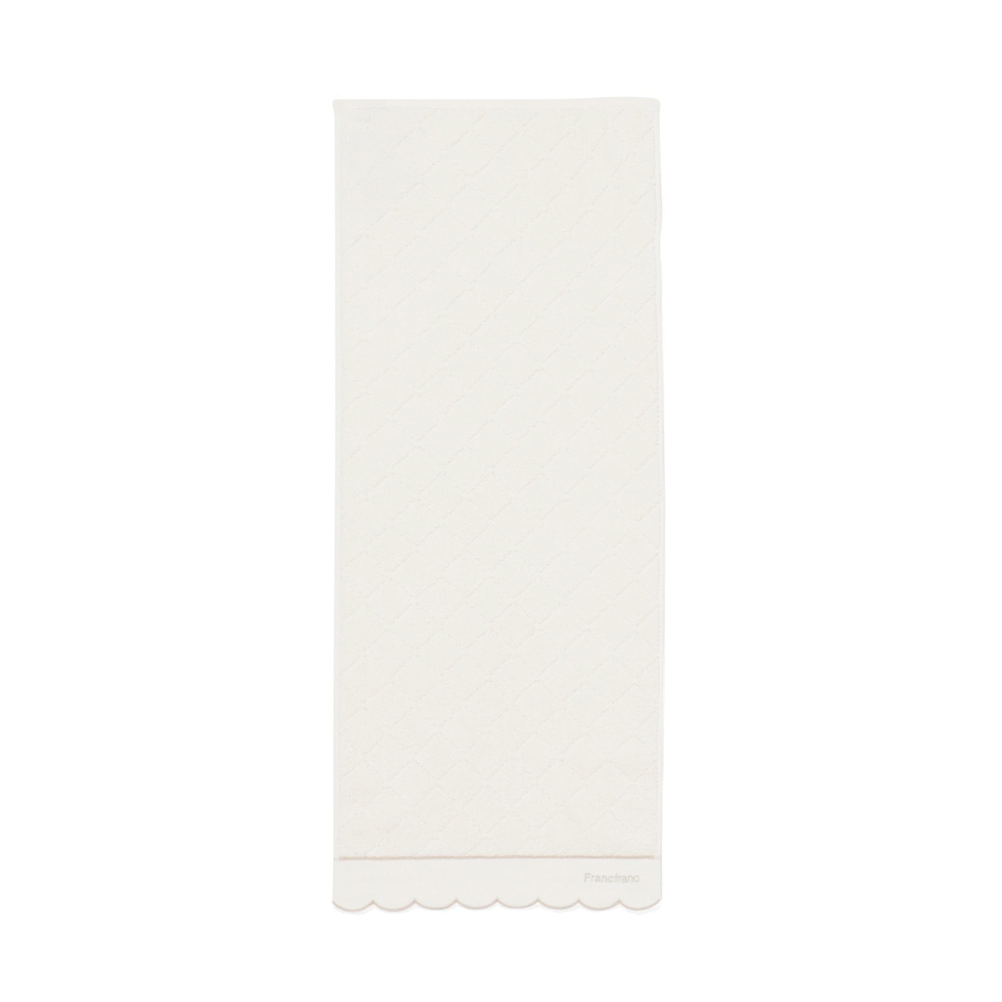 Antibacterial & Deodorizing Scallop Edge Face Towel - Soft Ivory Bath Towel for Skincare & Makeup Removal | Perfect for Spa, Gym & Travel