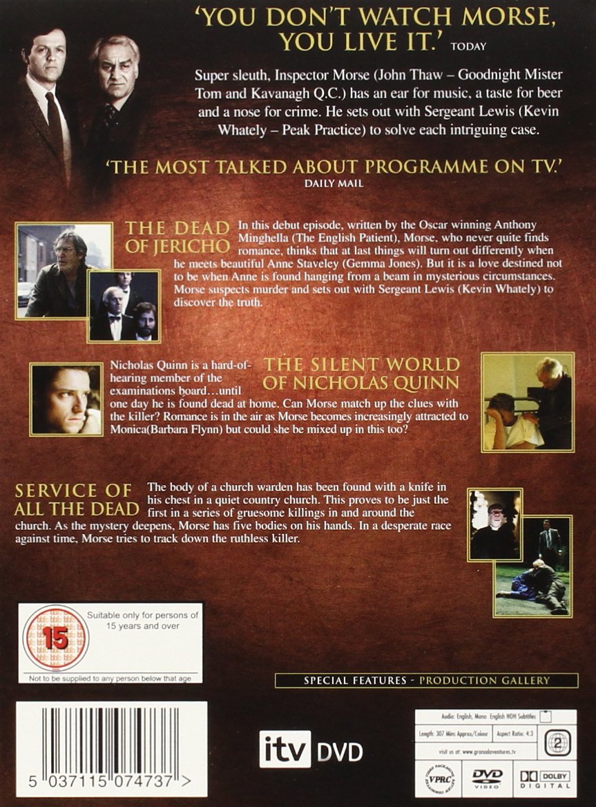 Inspector Morse - Complete Series 1 DVD Box Set - Region 2 UK Import (English Language) - Perfect for Mystery Lovers & British TV Fans - Great for Home Entertainment & Gift Giving