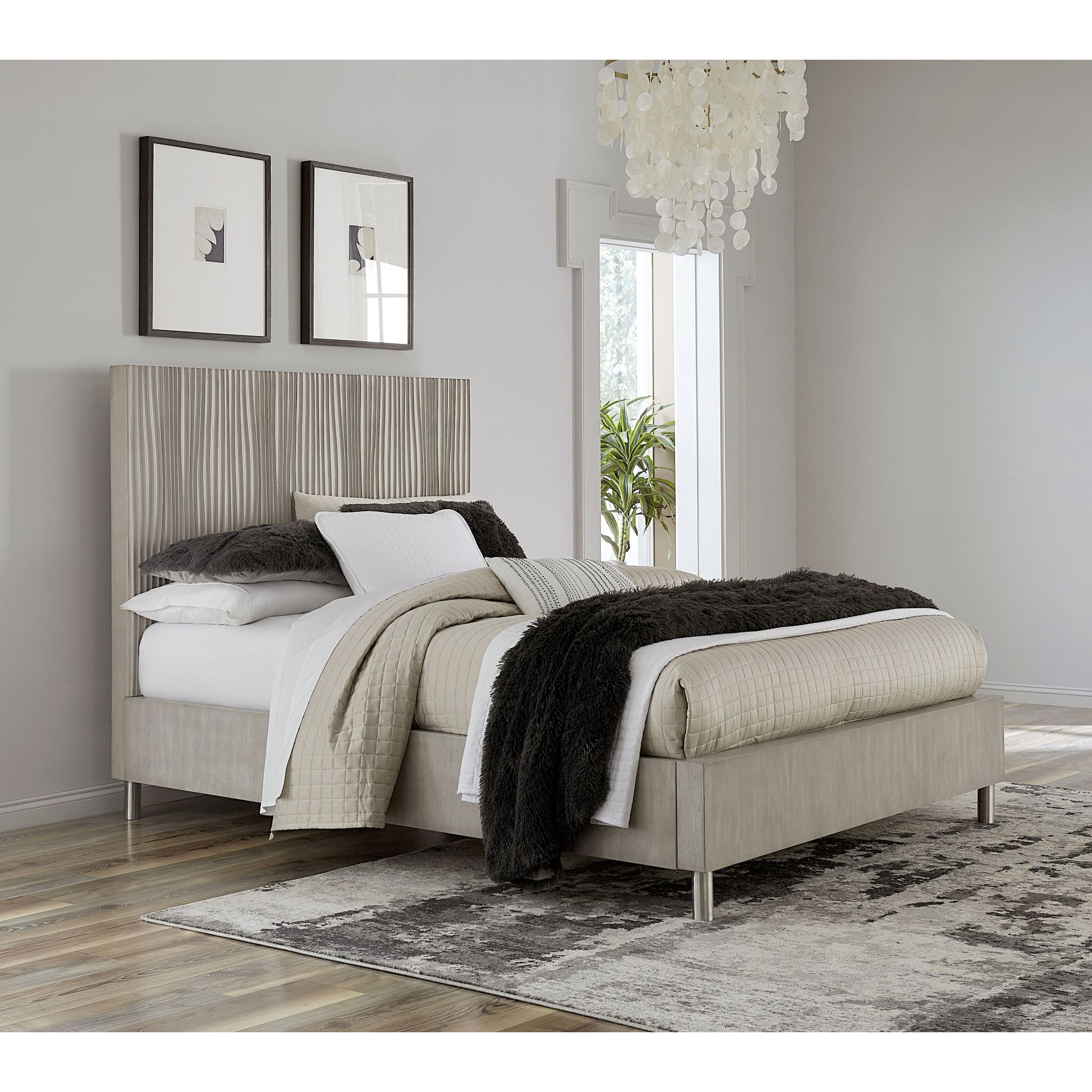 Argento Platform Bed Frame - Queen Size, Modern Minimalist Design, Sturdy Wooden Slat Support for Mattress - Perfect for Bedroom, Guest Room, and Small Spaces