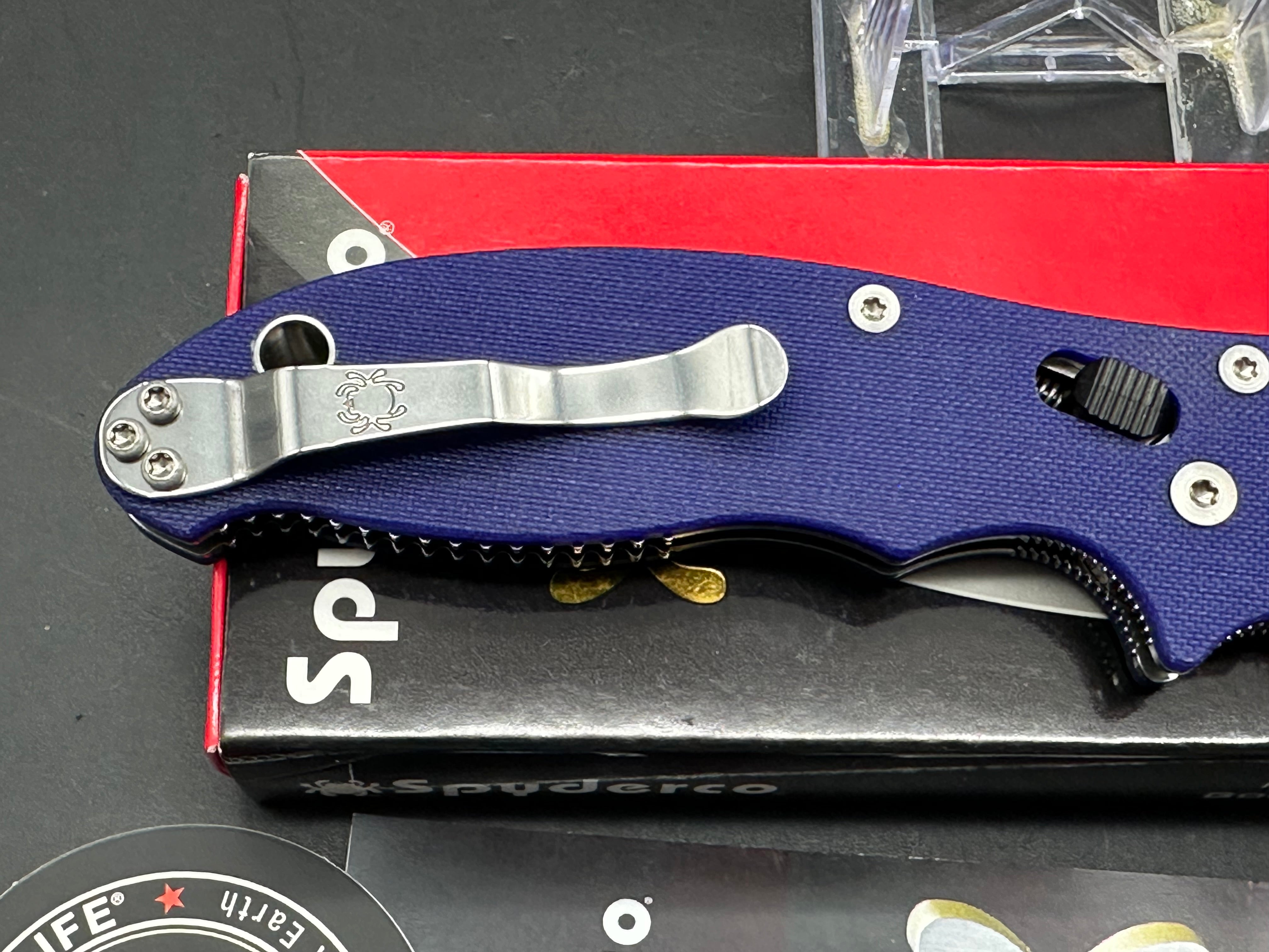 Spyderco Manix 2 Folding Knife - Dark Blue G10 Handle, C101GPDBL2, S110V Steel Blade - Perfect for EDC, Outdoor Adventures & Tactical Use