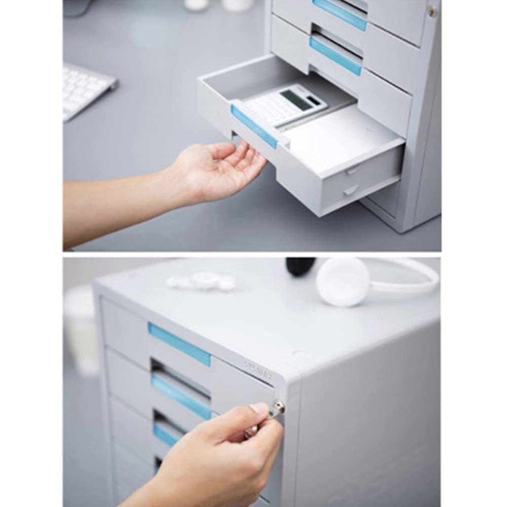 SYSMAX Vertical 7-Drawer File Cabinet with Key Lock - Index Card Storage, Lightweight Office Organizer for Documents, Files, and Office Supplies - Perfect for Home Office, Classroom, and Small Business Organization