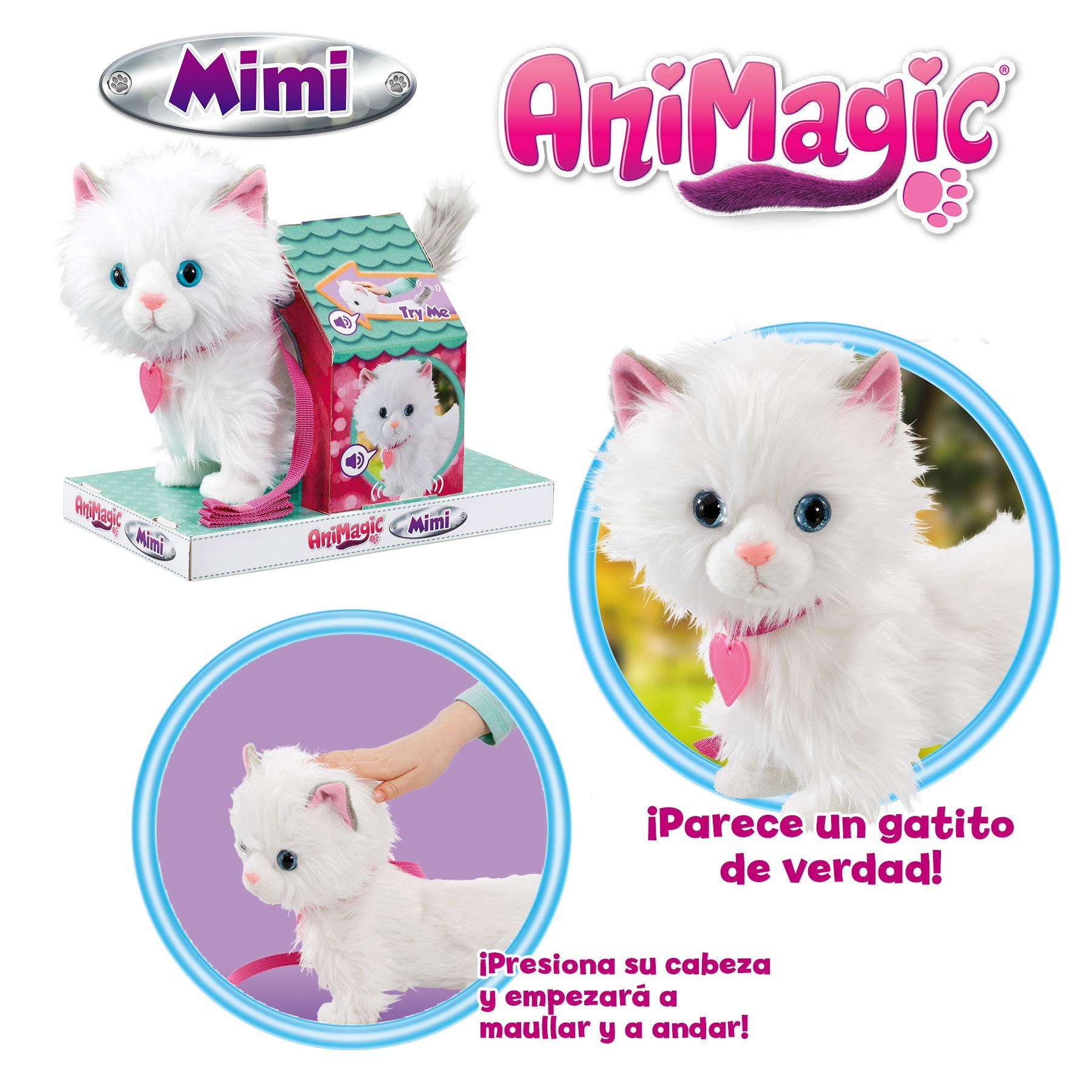 Animagic Goliath Toys 256.576 Chat Mimi Interactive Talking Plush Toy - Multicolor, Fun Gift for Kids Birthday & Playtime Companion