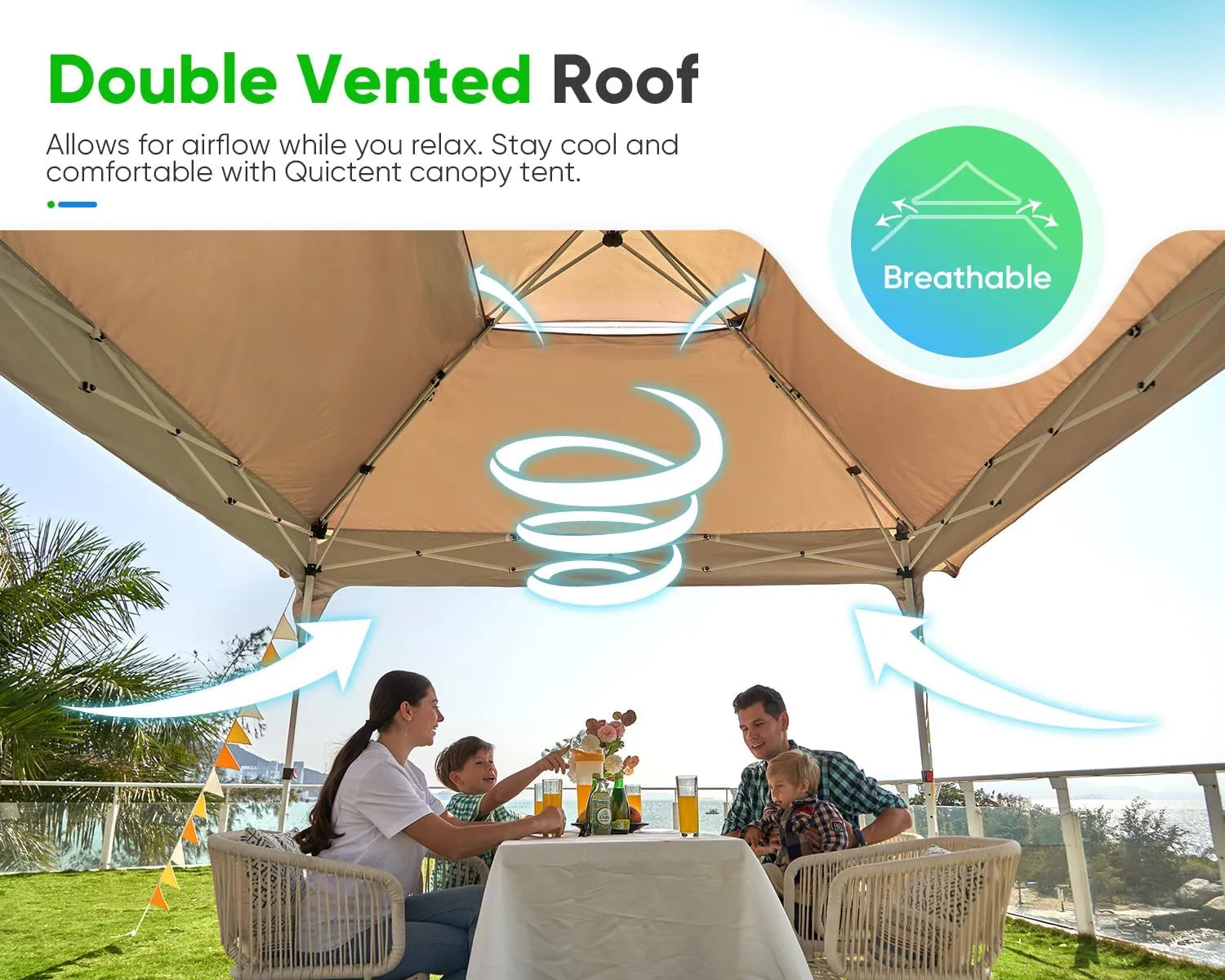 12' x 12' Instant Pop Up Canopy Tent with Carry Bag - Portable Outdoor Shelter for Camping, Beach, Picnics & Backyard Parties