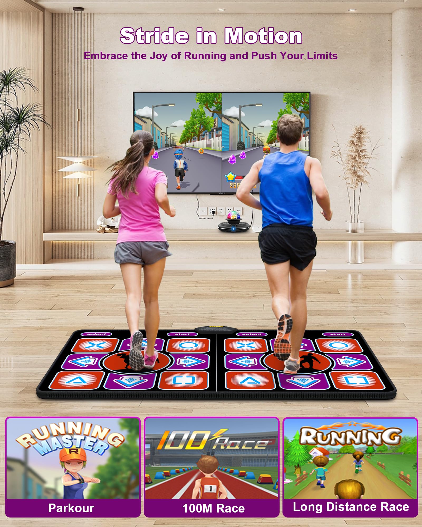 Double Dance Mat - Wireless Anti-Slip Fitness Dance Pad with Camera for TV, Kids & Adults Dance Game Mat Toy Gift for 3-12 Year Old Girls & Boys (Black) - Perfect for Family Fun & Indoor Exercise