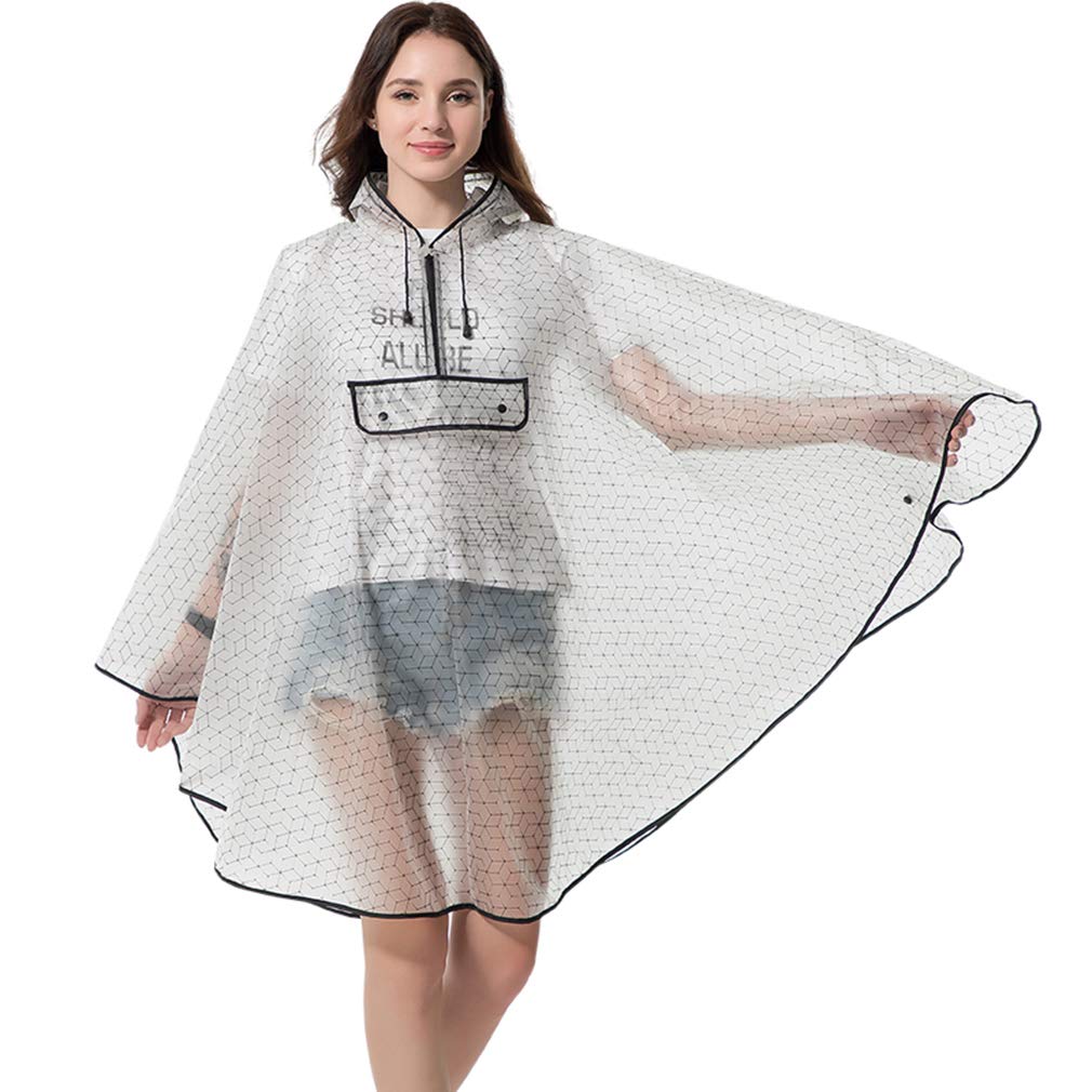 Women's Clear EVA Rain Poncho - Waterproof Hiking & Biking Cape for Outdoor Activities