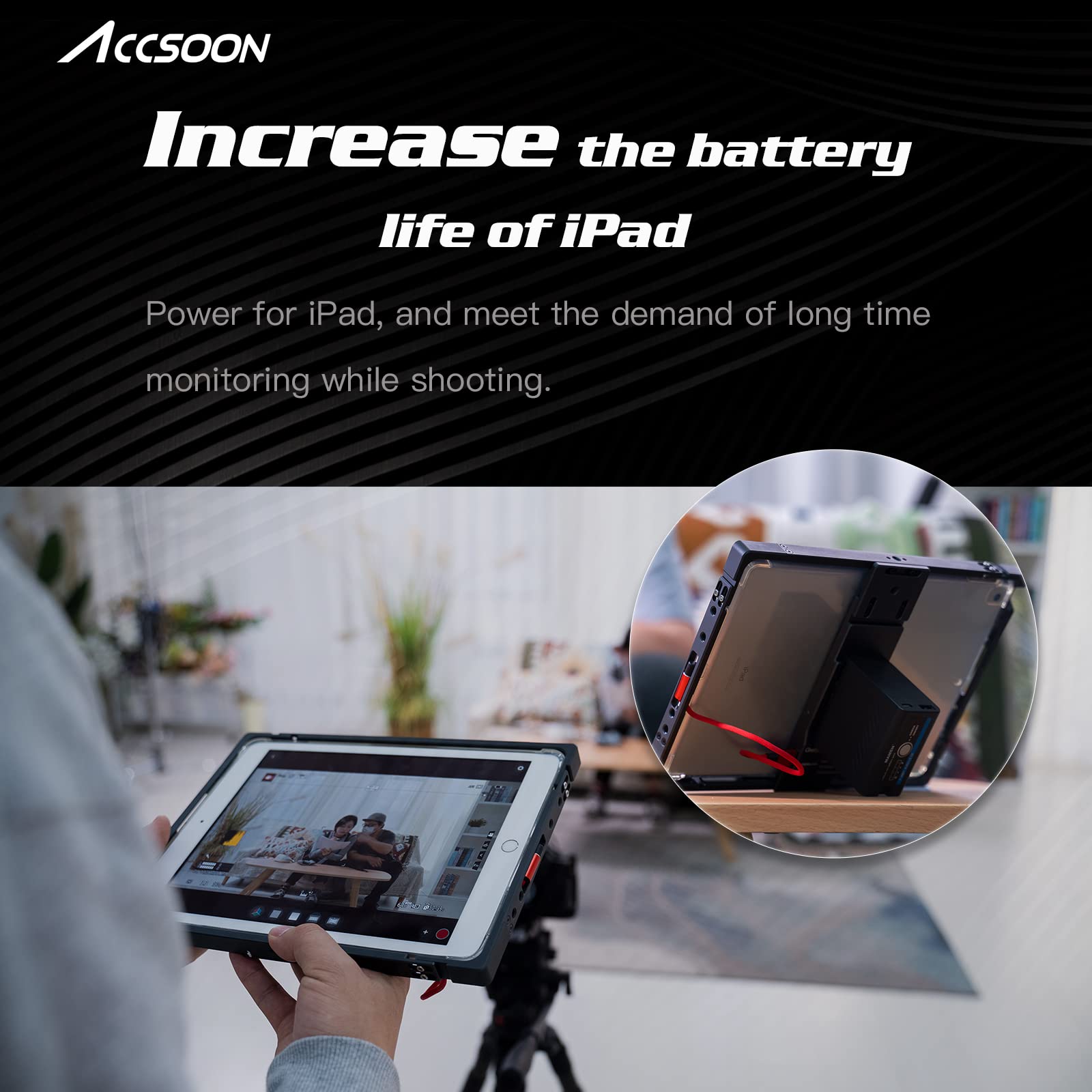 Accsoon POWERCAGE iPad Mount - Secure & Adjustable iPad Holder for Video Recording, Live Streaming & Photography - Perfect for Content Creators & Videographers