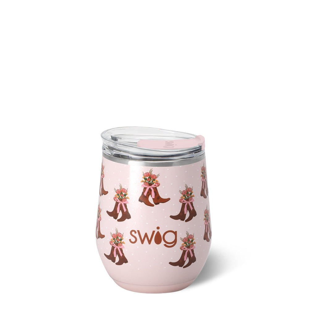 Cowgirl Coquette Stemless Wine Glass 12oz - Elegant Western-Themed Drinking Cup for Women, Perfect for Parties, Weddings & Home Decor