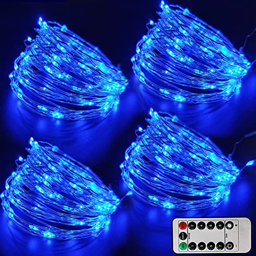 Crystal Blue Glow - Silver Wire