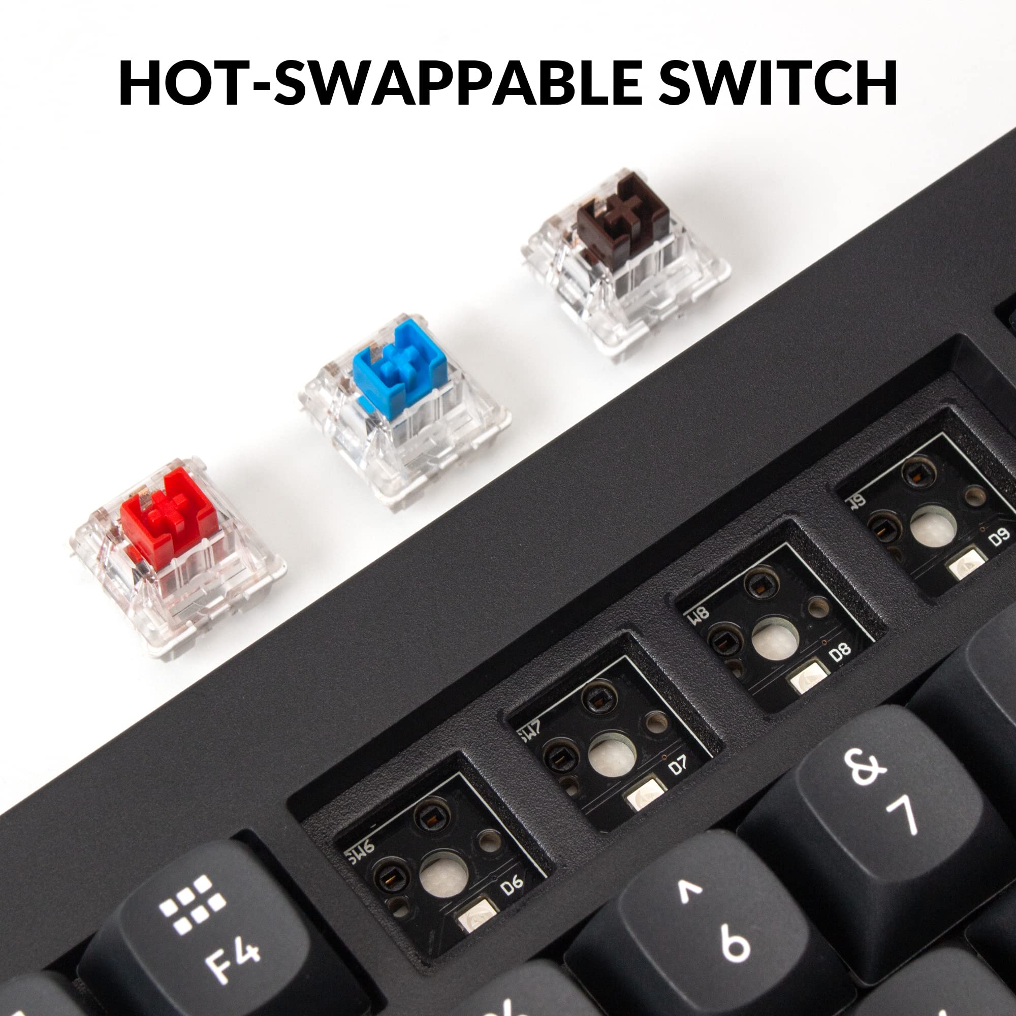 Keychron V1 75% Wired Mechanical Keyboard with Hot-Swappable K Pro Brown Switches | QMK/VIA Programmable | Mac Windows Linux Compatible | Carbon Black | Perfect for Office Work, Gaming & Programming