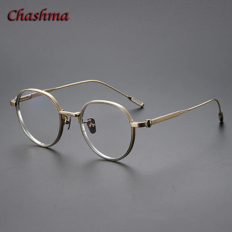 Unisex Titanium Full Rim Round Flat Top Eyeglasses 42161 - Lightweight & Durable for Reading, Work, and Everyday Fashion