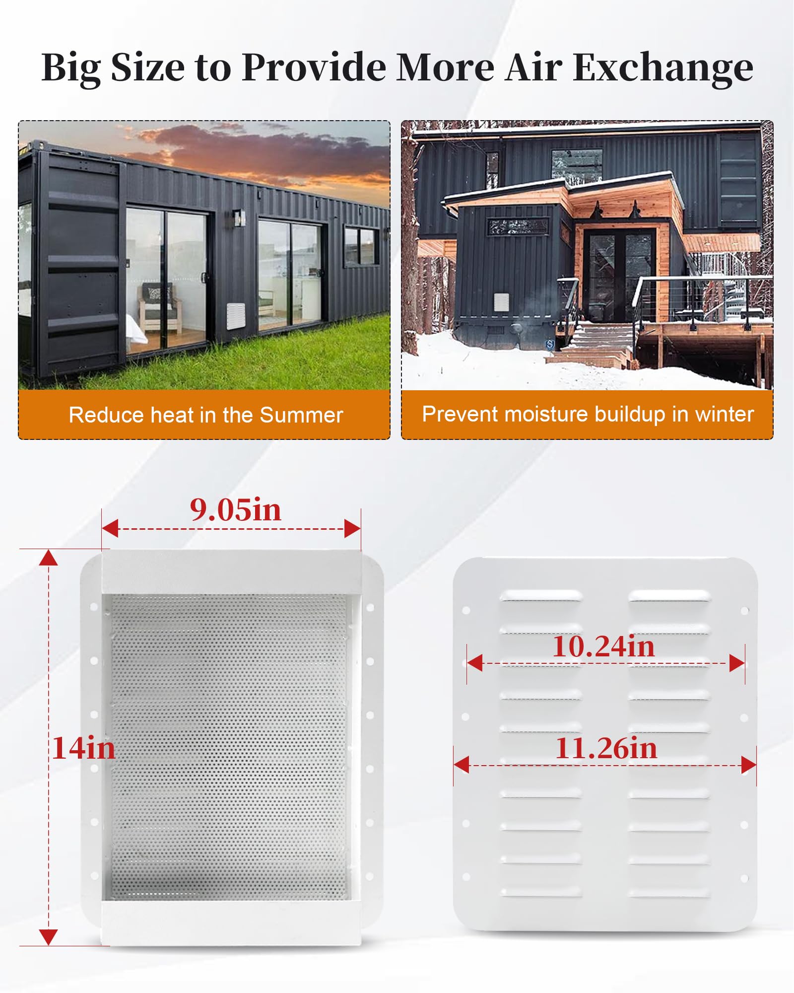 **Ventilation Vents for Shipping Containers - 2 Pack with Mesh Screens to Prevent Condensation & Overheating - Ideal for Container Homes, Offices & Cabins**