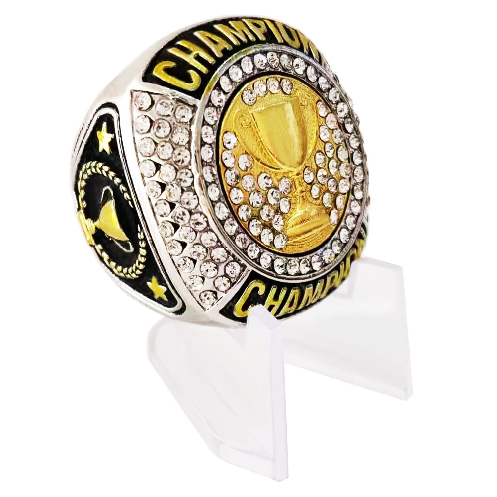 Champion Trophy Cup Rings - Custom Engraved Awards for Sports Tournaments & Competitions | Perfect Gift for Winners, Champions & Achievers | Ideal for Baseball, Basketball, Football & Golf Events