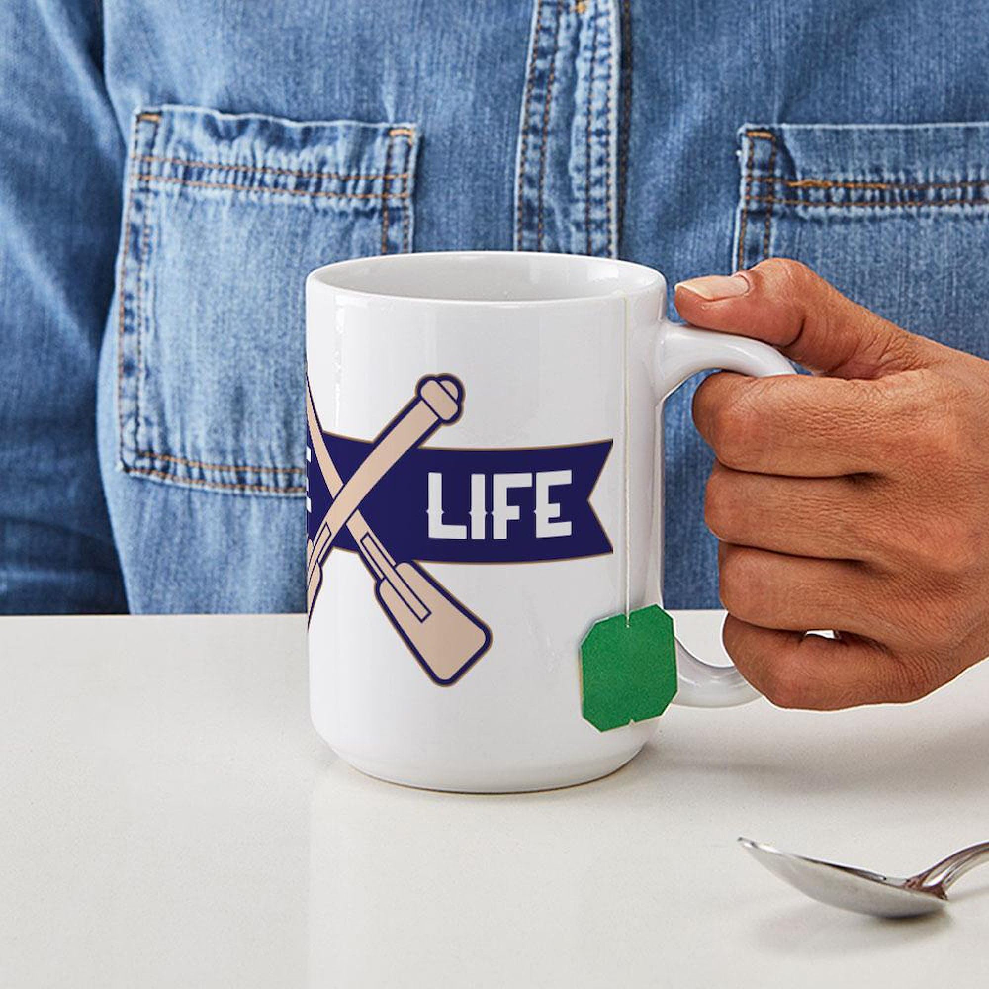 Lake Life Ceramic Coffee Mug 15 oz (444 ml) - Perfect for Coffee, Tea & Hot Drinks - Ideal for Lakeside Relaxation, Camping & Outdoor Adventures