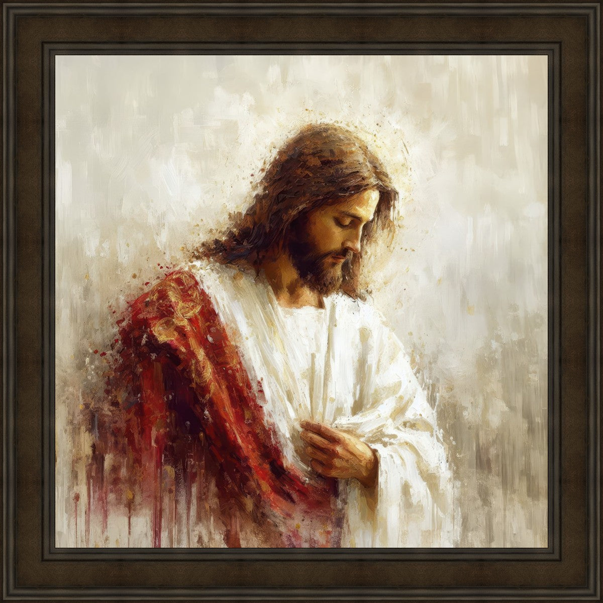 Jesus Christ in Red Robes - Religious Wall Art for Home & Church Decor - Perfect for Prayer Rooms, Sunday Schools & Christian Gifts