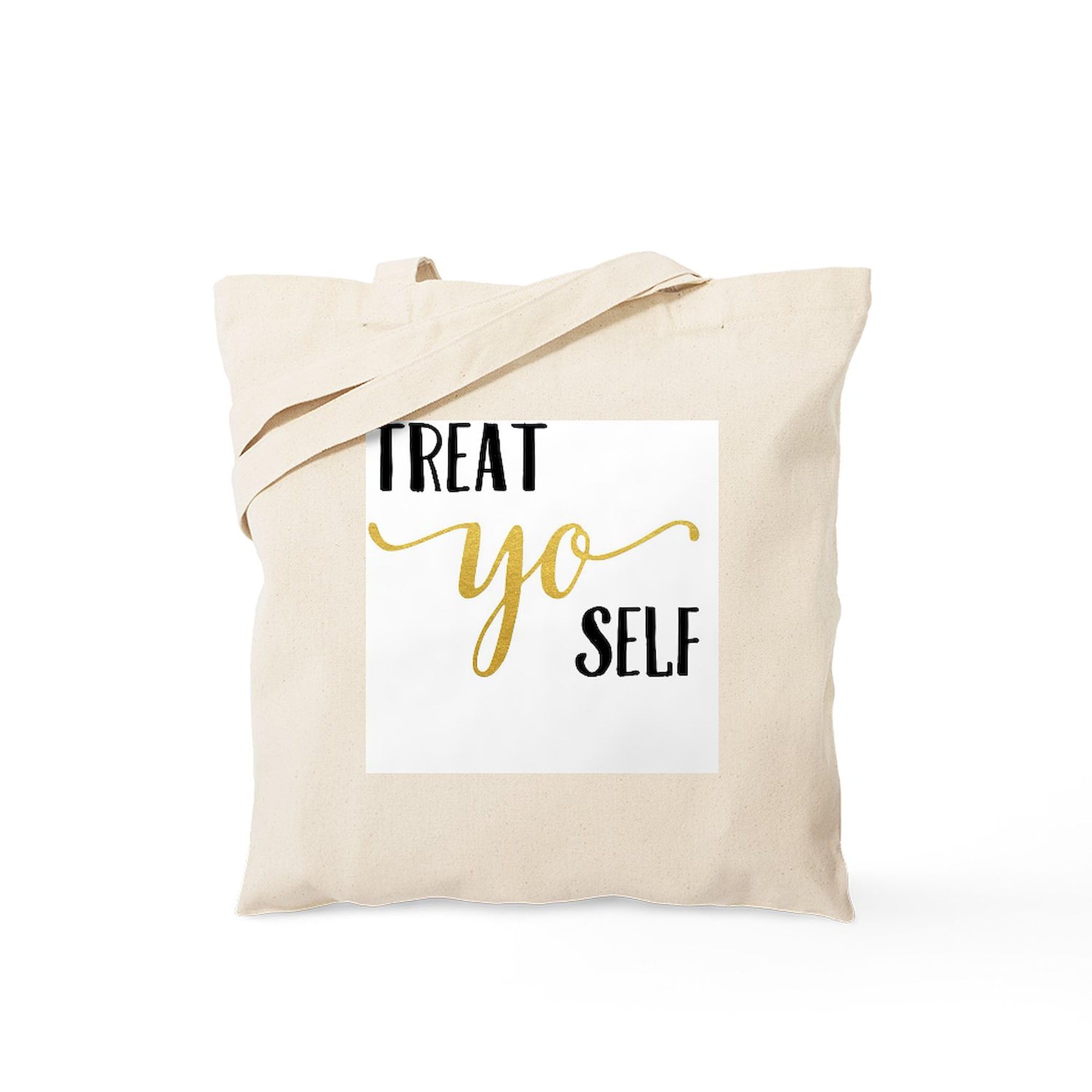 Treat Yo Self Natural Canvas Tote Bag - Eco-Friendly Reusable Shopping Bag for Groceries, Beach & Daily Use | CafePress