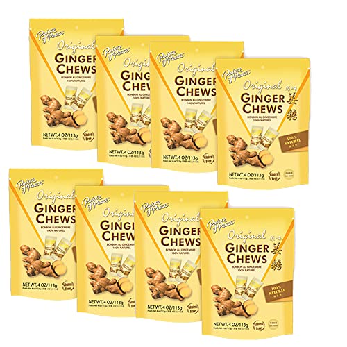 Z. Emma Original Flavor Ginger Chews Candy 4oz (8-Pack) - Natural, Sweet & Spicy Chewy Ginger Candy for Morning Sickness Relief, Nausea Relief & Digestive Support - Perfect for Pregnancy, Travel & Motion Sickness