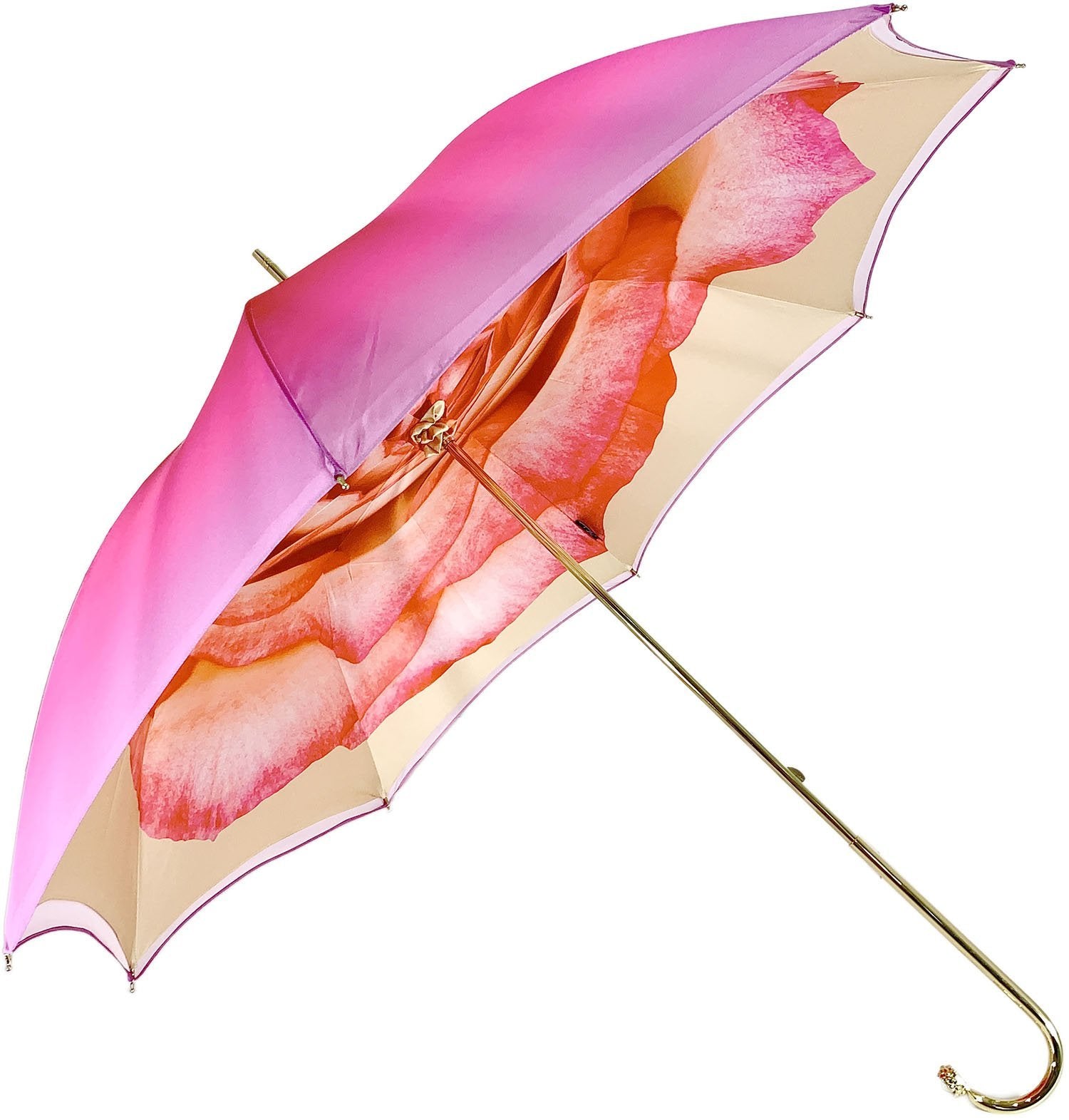 Elegant Pink Umbrella with Rose Floral Design - Perfect for Women's Fashion Accessories, Outdoor Events and Rainy Day Protection