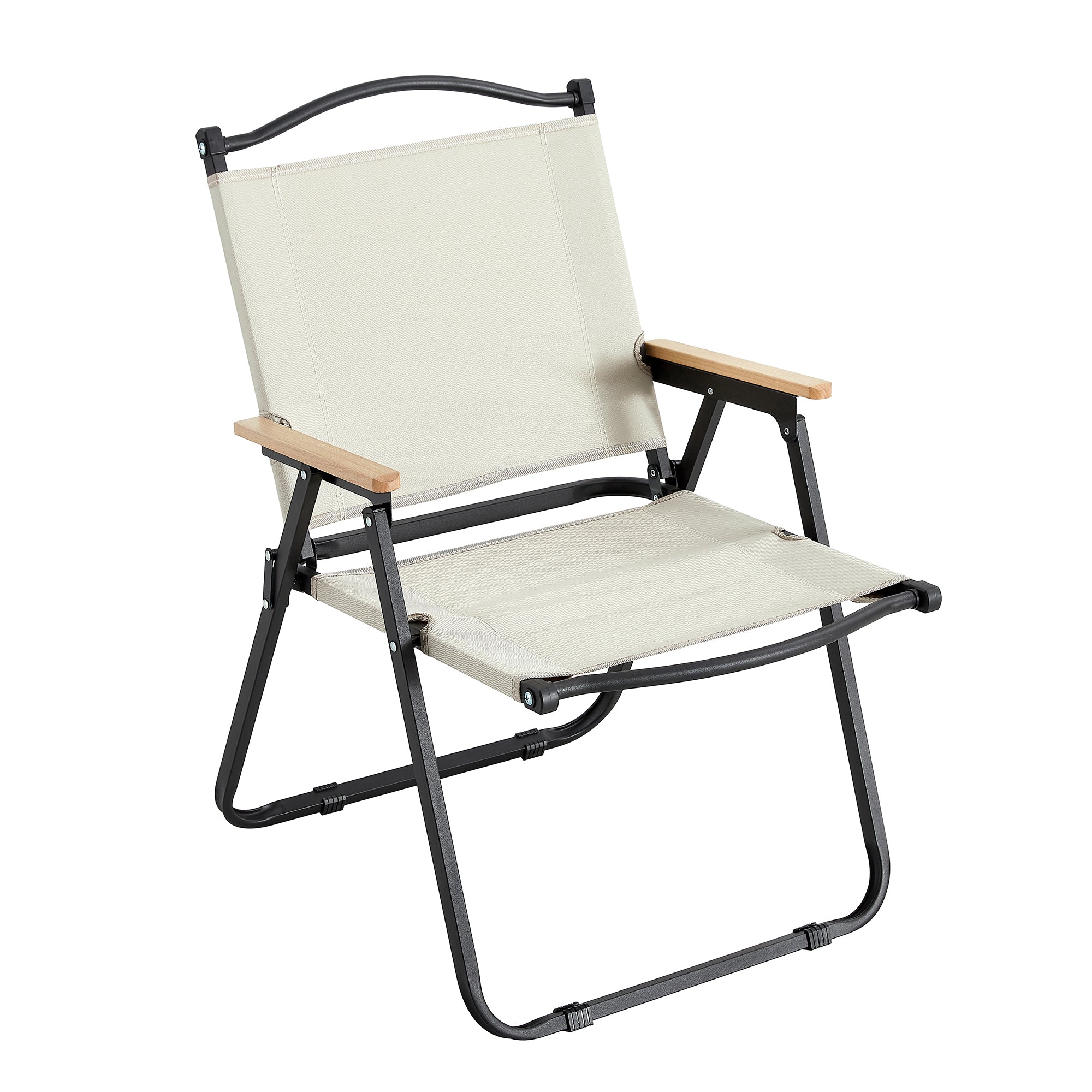 Portable Folding Camping Chair for Outdoor & Indoor Use - Lightweight Beach, Picnic, Backyard, BBQ, Party, Patio Chair in Beige - Perfect for Travel, Hiking, and Relaxation