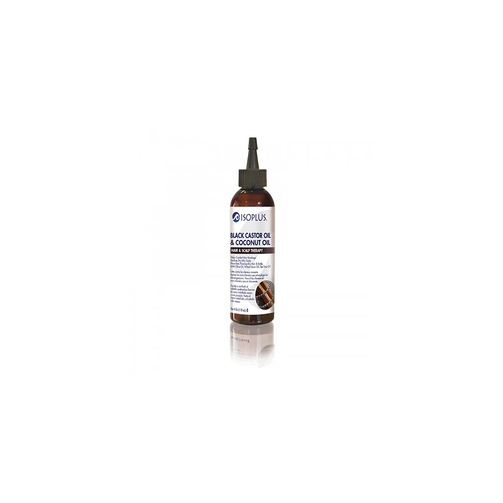 Isoplus Black Castor Oil & Coconut Oil Hair Growth Treatment - 4 oz Scalp Therapy for Dry, Damaged Hair - Perfect for Daily Nourishment & Styling