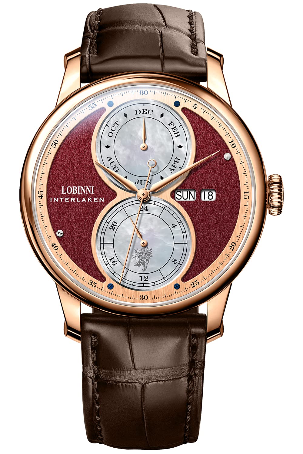LOBINNI Men's Automatic Mechanical Watch - Stainless Steel Dress Watch with Week Calendar - Luxury Top Brand Timepiece for Business, Formal Events & Everyday Wear