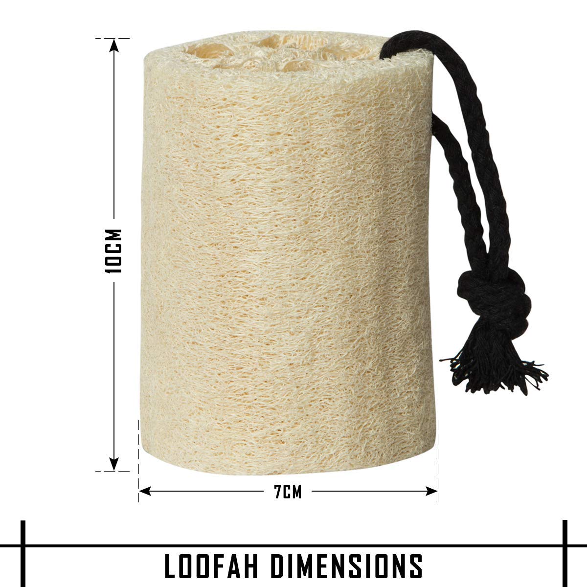 Organic Loofah Bath Sponge with Rope - Exfoliating Body Scrubber for Dead Skin Removal - Natural Shower & Bath Accessories for Men & Women - Perfect for Spa, Home Use and Gift Giving