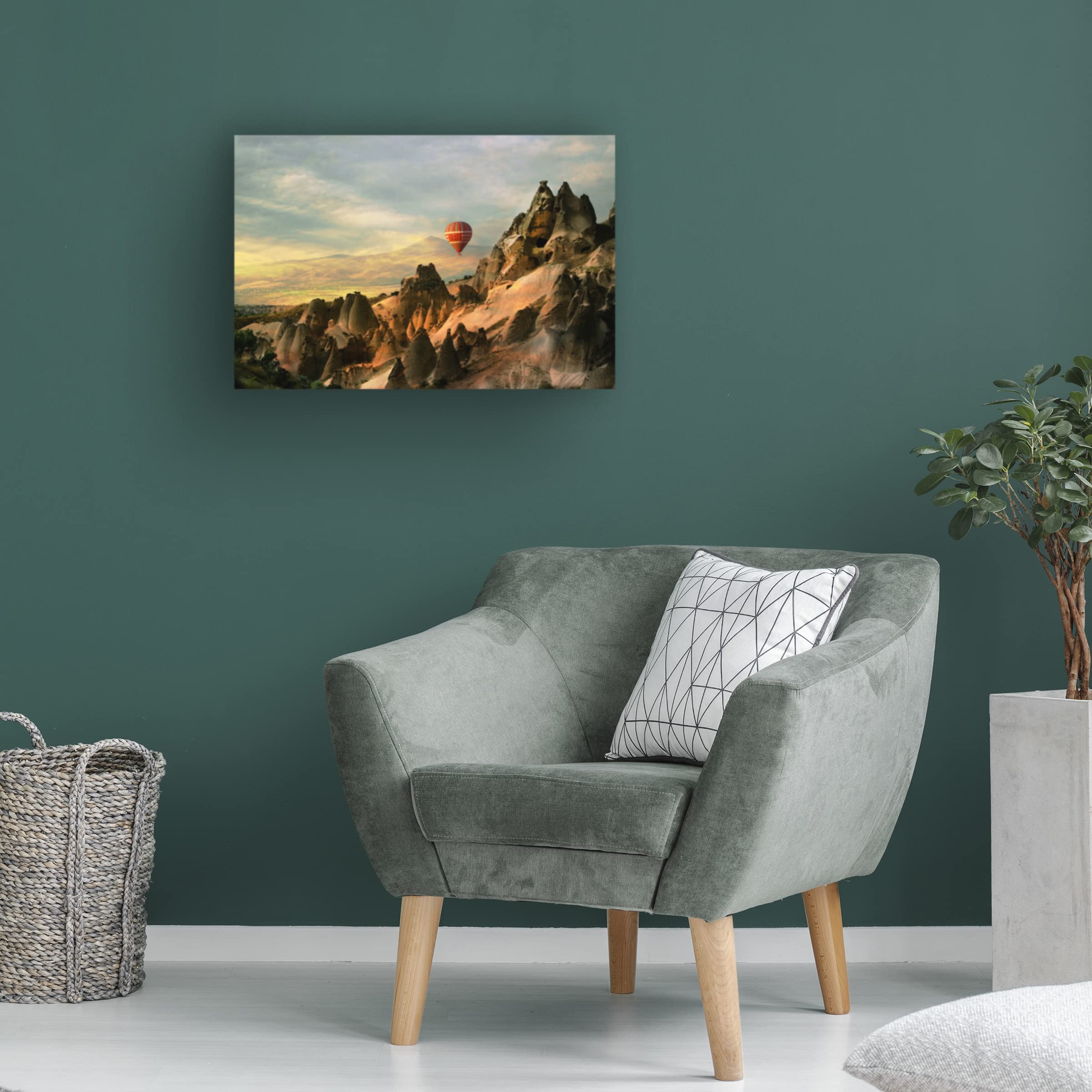 Trademark Fine Art 'Cappadocia' Canvas Wall Art by Emine Basa - Stunning Landscape Painting for Living Room, Bedroom & Office Decor