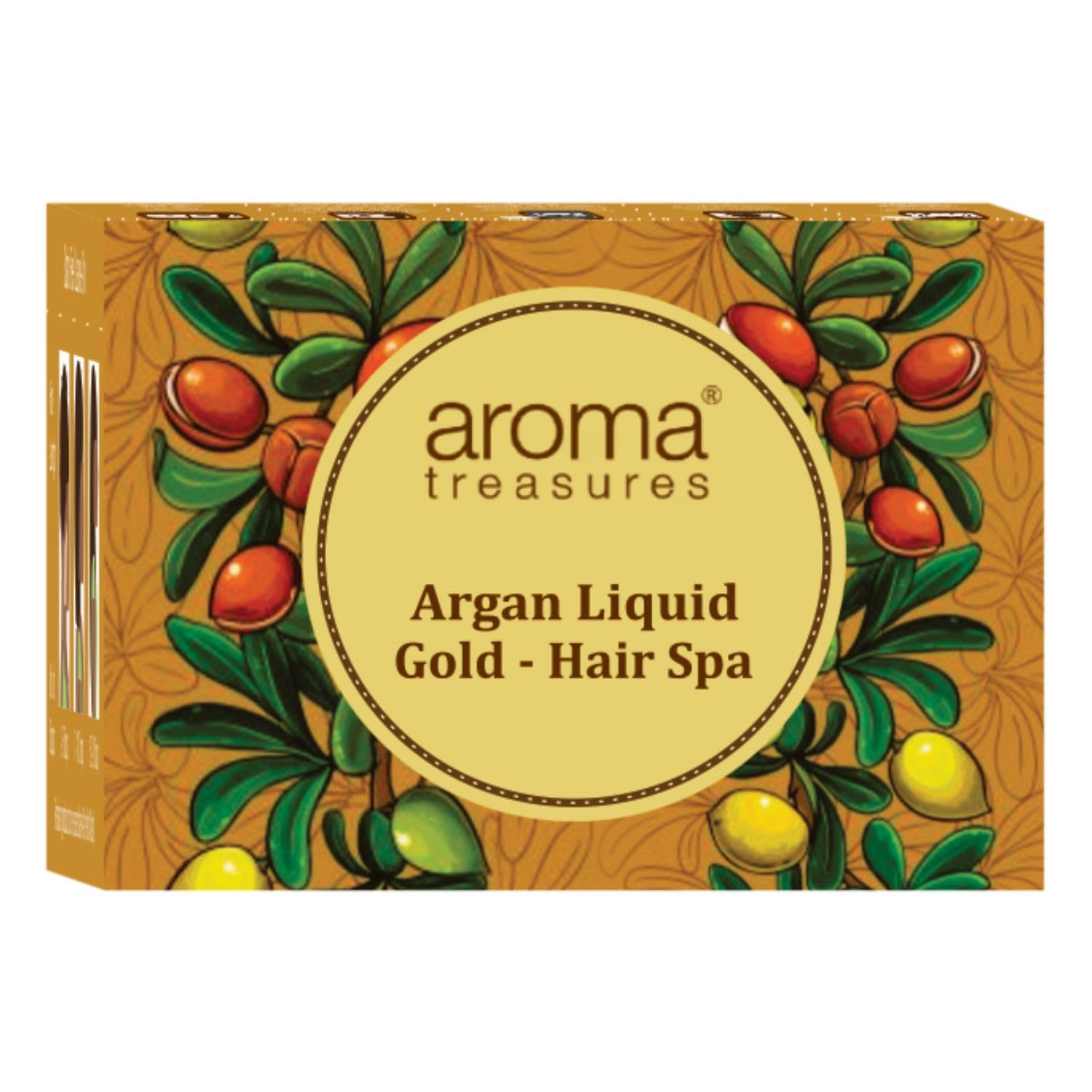 Aroma Treasures Argan Liquid Gold Hair Spa Kit (Single Use, 100g) - Deep Conditioning Treatment for Dry, Damaged Hair - Perfect for At-Home Hair Care & Salon-Style Results