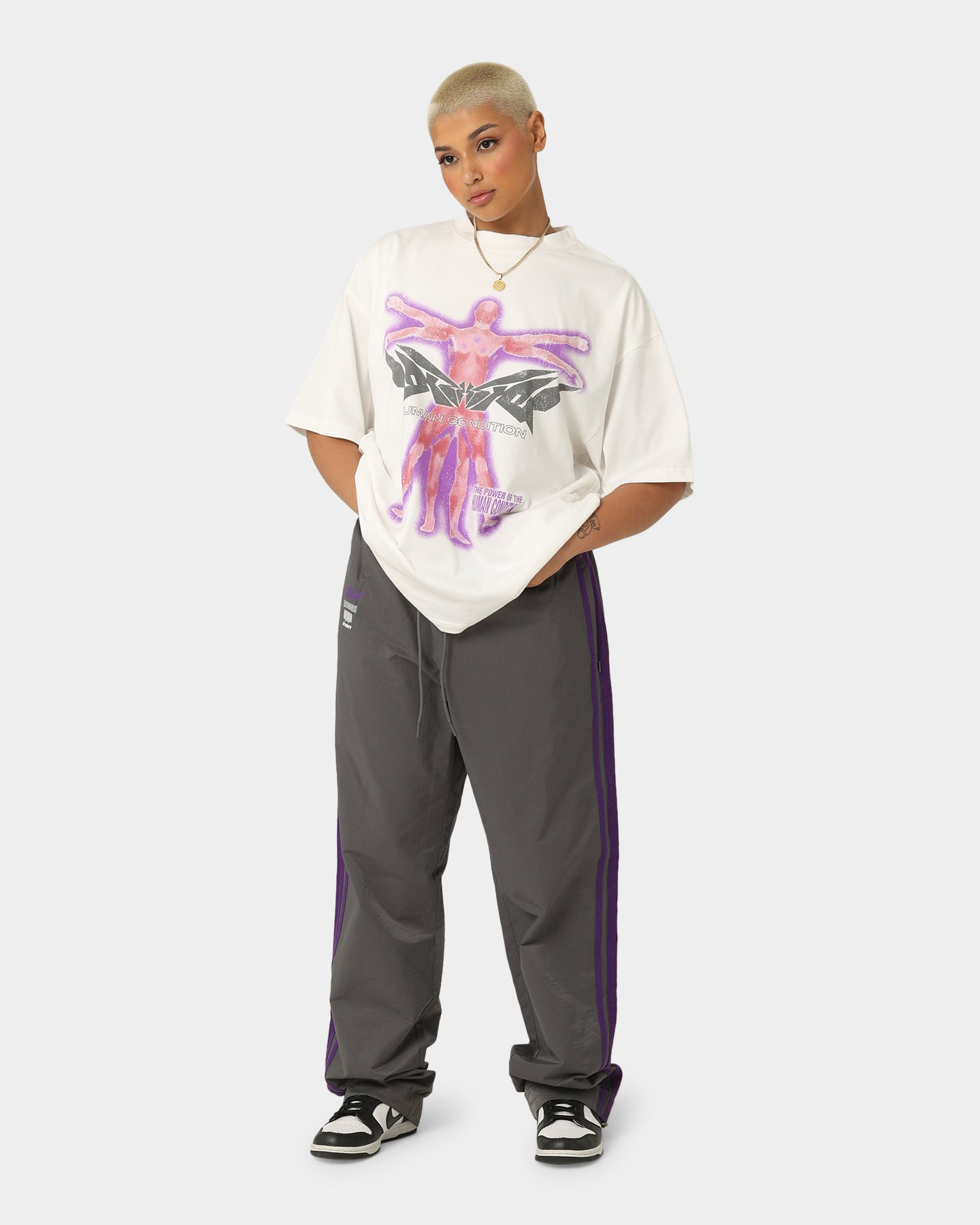 404 Racer Trackpant Charcoal/Purple - Men's Athletic Joggers for Running, Gym & Casual Wear - High-Performance Workout Pants with Moisture-Wicking Fabric